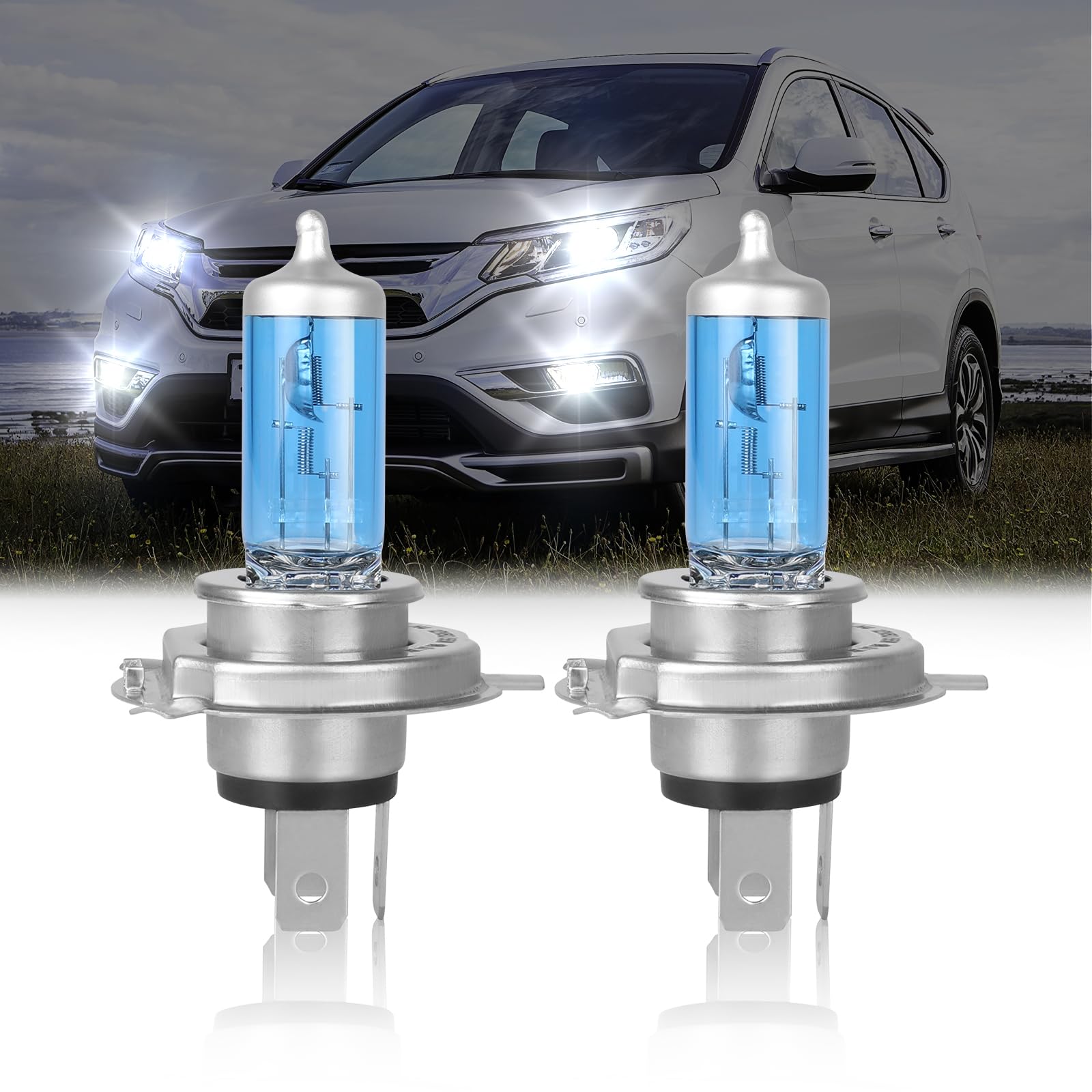 IVBDQV Headlight Bulbs 9003/H4 High Low Dual Beam Combo 2PCS for Honda CRV (1997-2004/2007-2014) 300% Bright