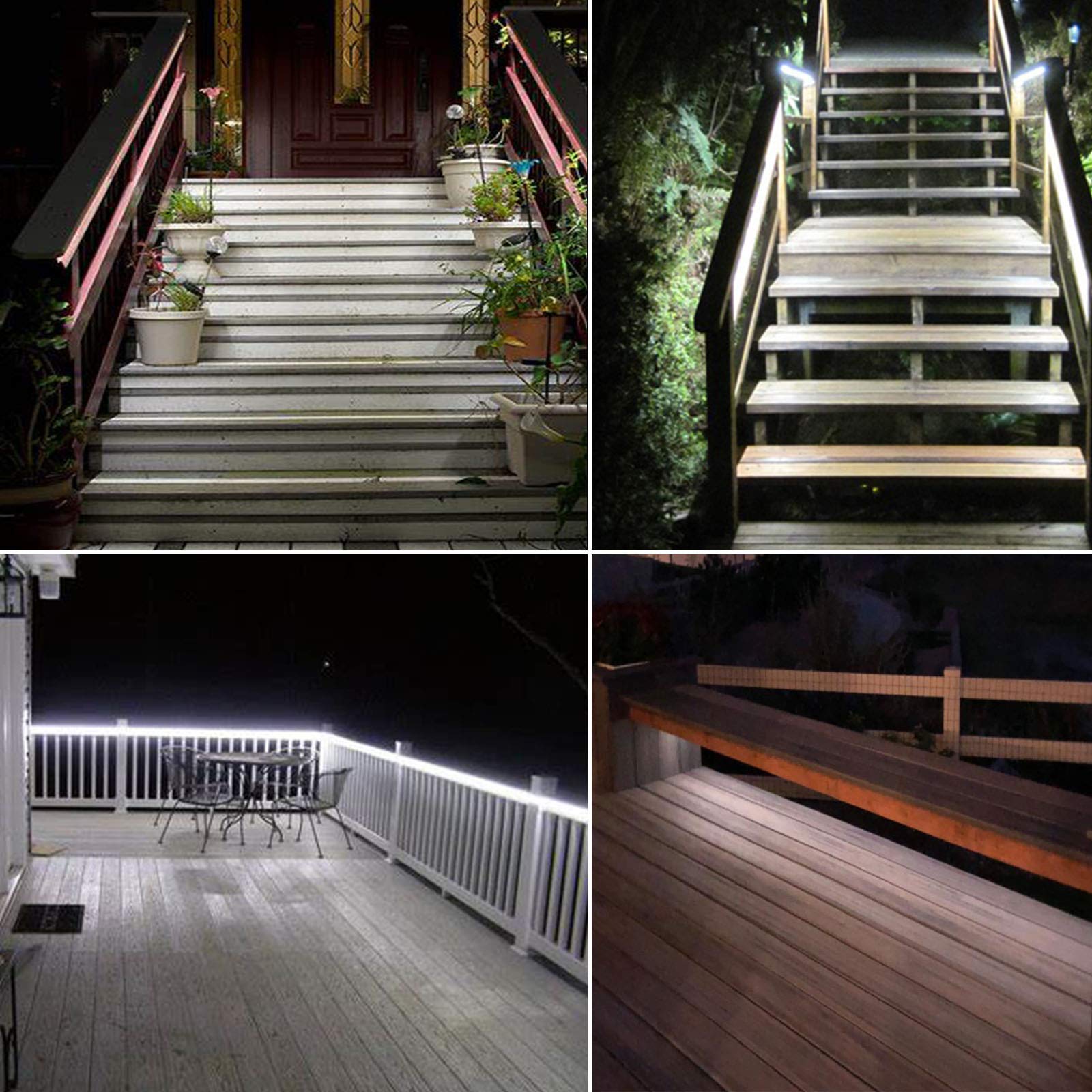 Upgraded Solar LED Strip Lights,180 LED 19.6FT Bright White Balcony Lights Solar Powered,8 Lighting Modes Waterproof Outdoor Lig