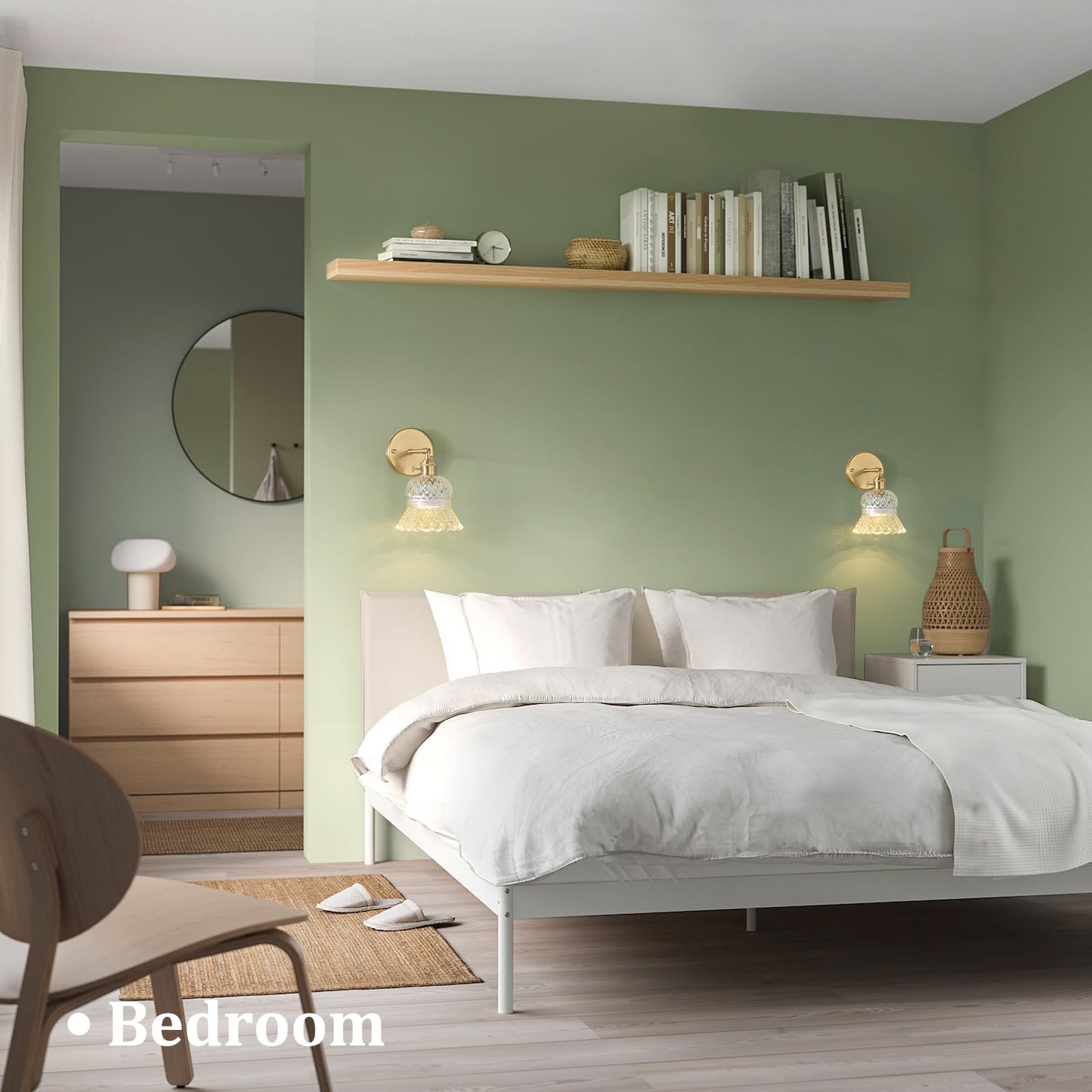 Shenmoyl Vintage Battery Operated Wall Sconce, Rechargeable Battery Powered Wall Sconces With Remote Control, Wireless Dimmable