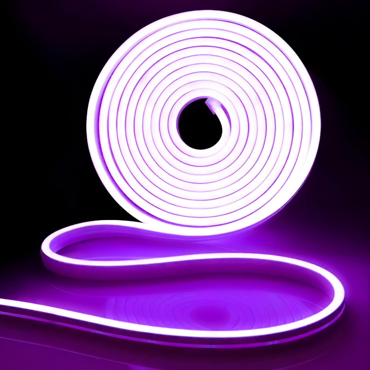iNextStation LED Neon Lights,16.4ft Purple LED Strip Light 12V Silicone Waterproof Flexible Neon Rope Light,Neon Sign DIY for Be