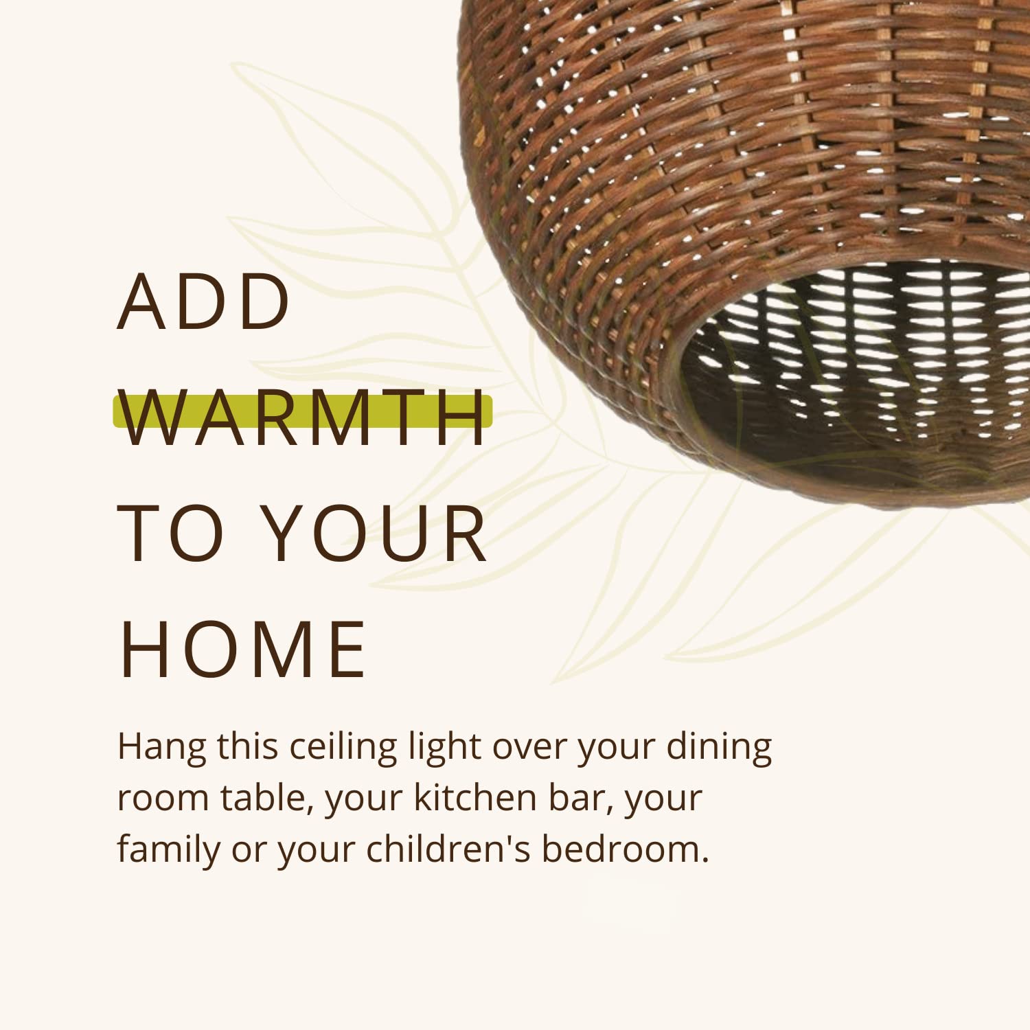 Kouboo Wicker Ball Pendant Light, Rustic Brown