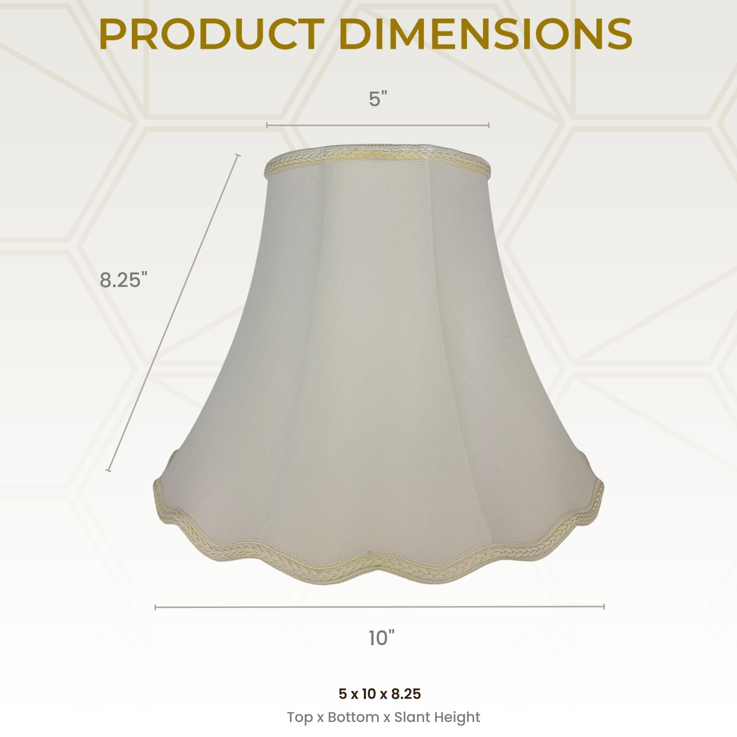 Royal Designs Scalloped Bell Designer Lamp Shade, Eggshell, 5 X 10 X 8.25