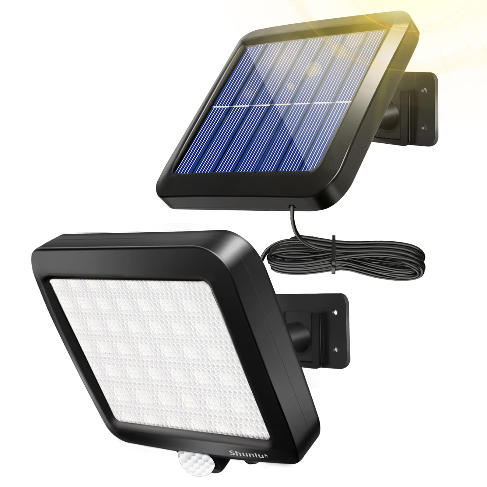 Shuniu Solar Wall Lights With Motion Sensor, 56 Leds, Ip65 Waterproof For Outdoor Use