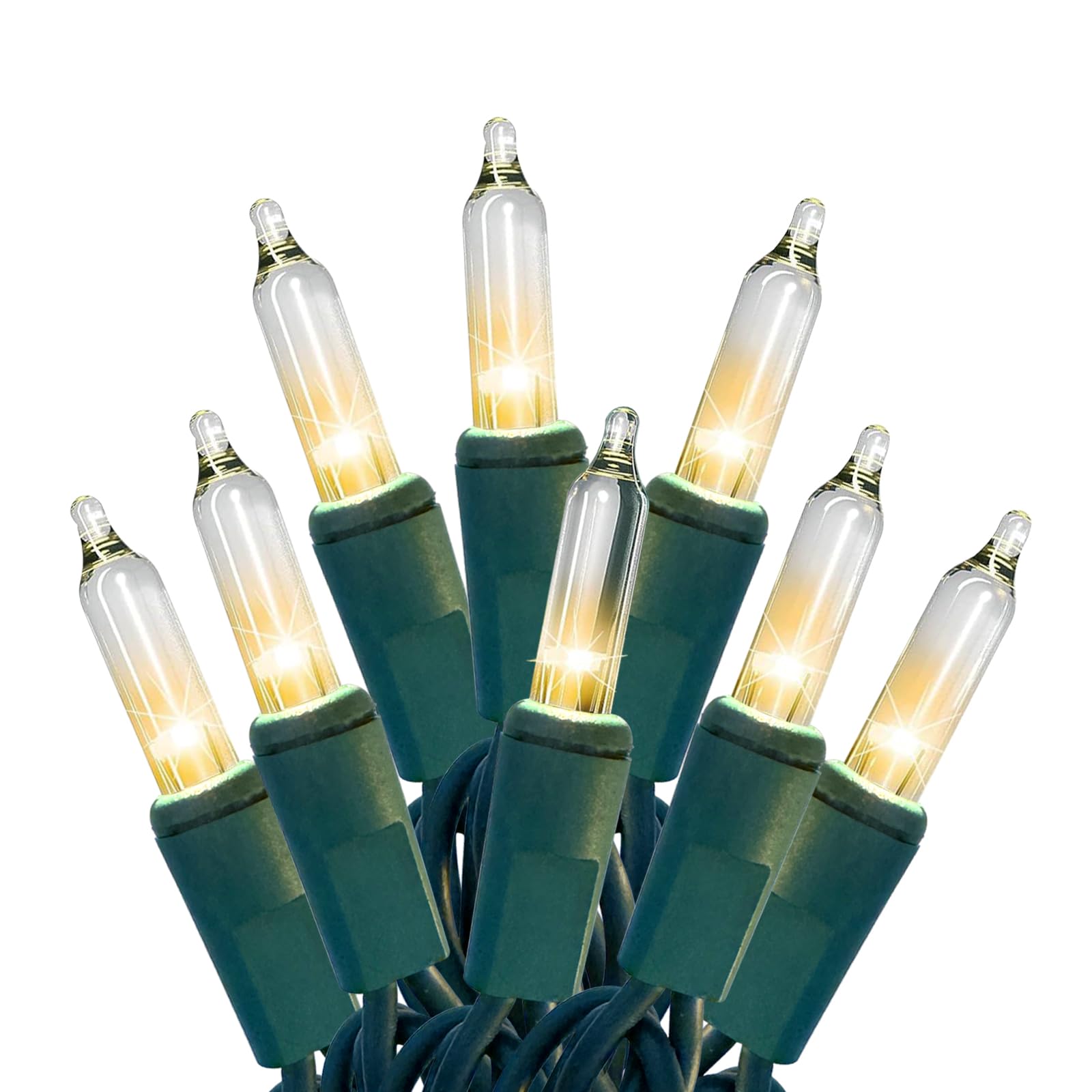 Hishiny Christmas Lights 100 Count Clear Christmas Tree String Lights With Green Wire For Outdoor Indoor Christmas Decorations Wedding Decorations Valentines Day Decor Ul Certified (32Feet)