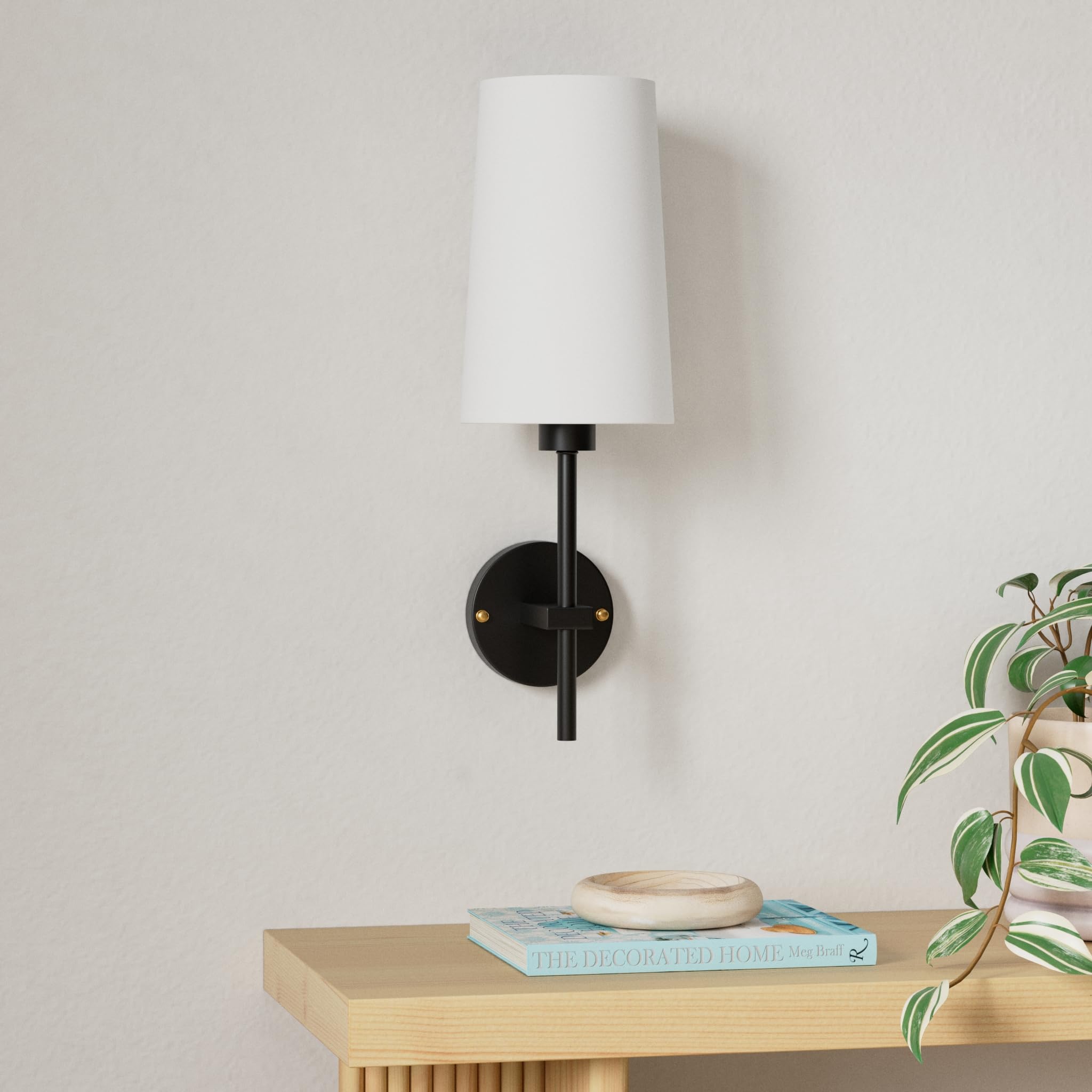 Battery Operated Wall Sconce Set Of 2, Wireless Dimmable Battery Powered Wall Lamp With Remote Control,Battery Wall Light With White Fabric Shade For Bedroom,Easy To Install,3 Color Temp Bulb Included