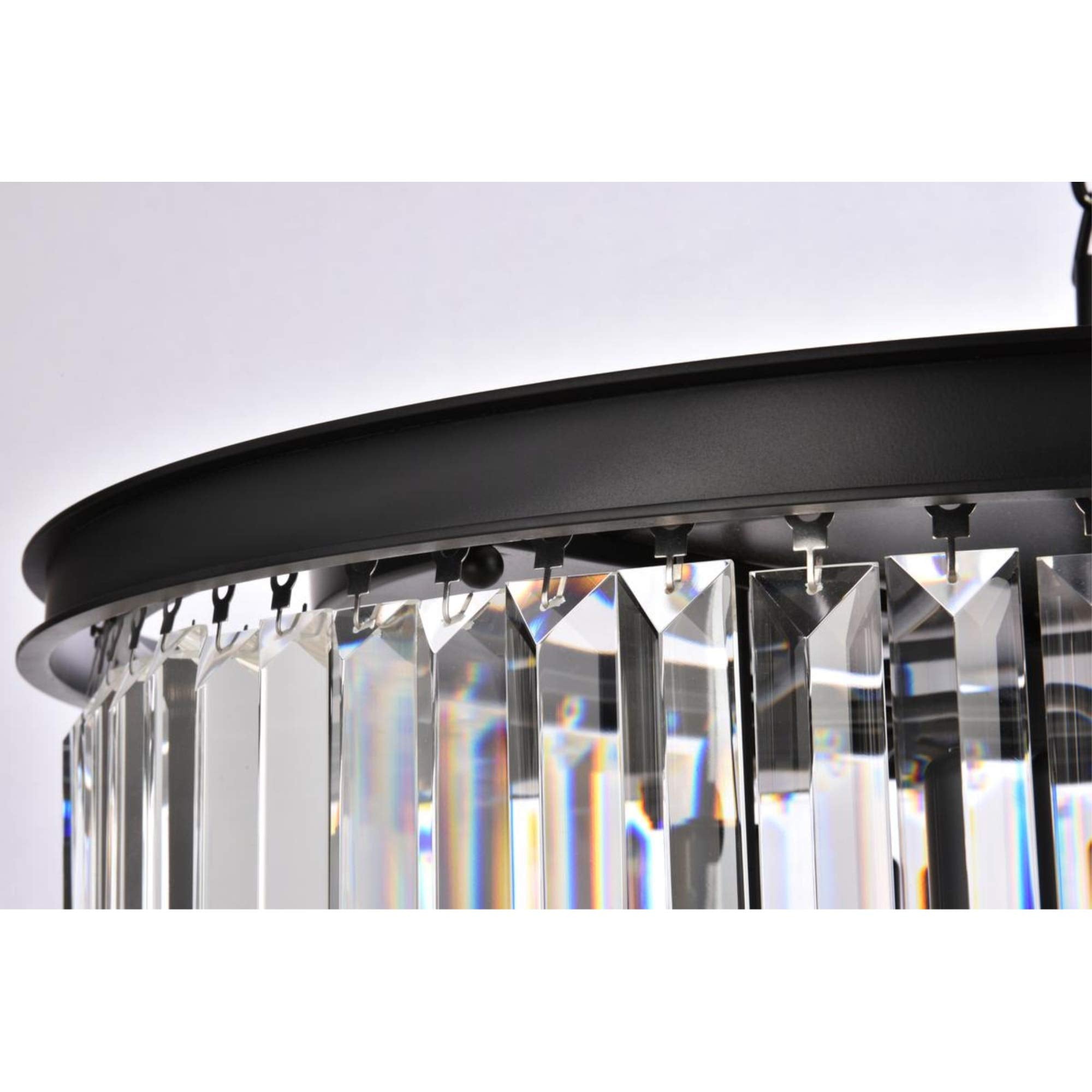 Elegant Lighting Urban Classic Sydney 8 Light Matte Black Chandelier Clear Royal Cut Crystal