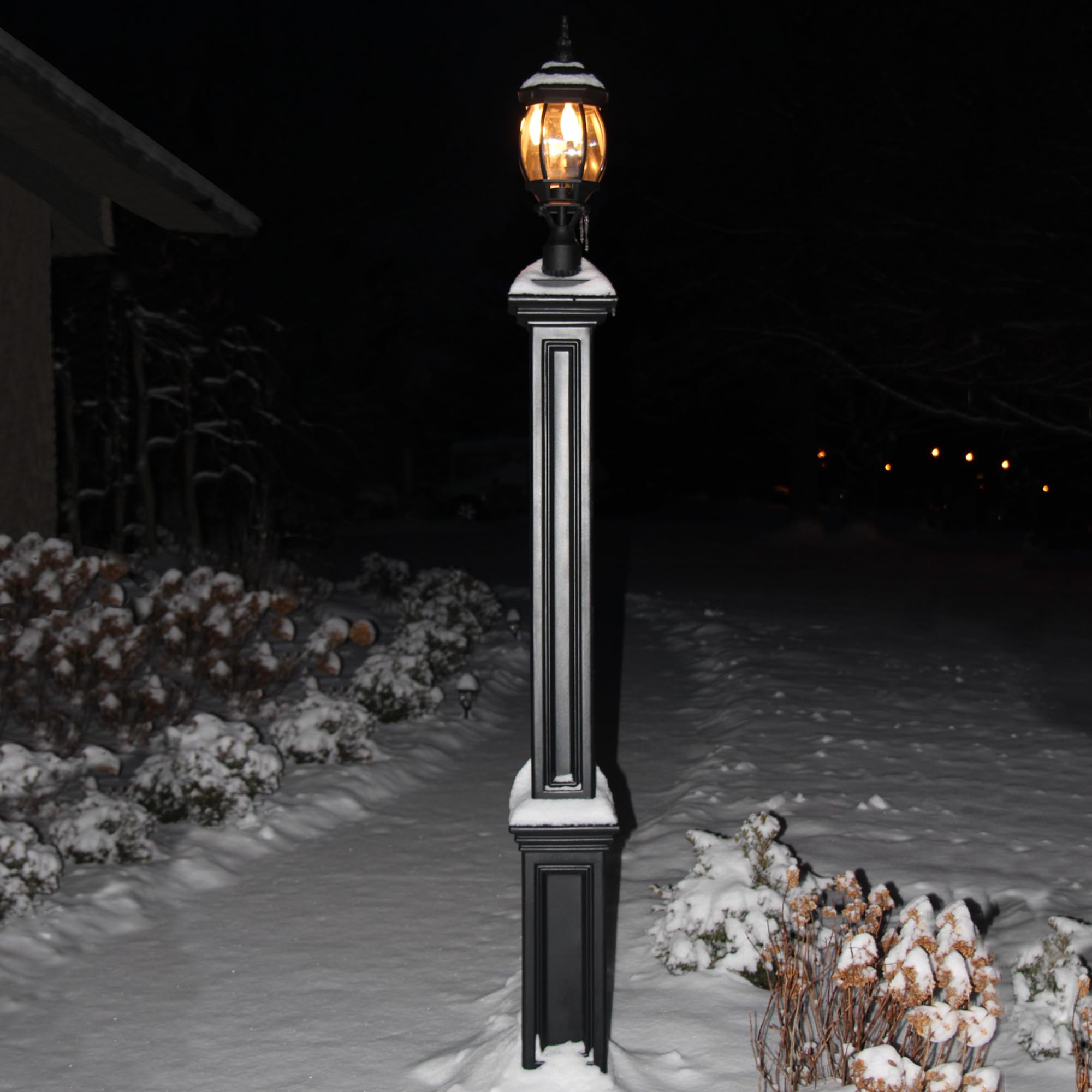 Mayne Signature Outdoor Lamp Post, 9.5x9.5 inches, Black, Model 5835-BK, Plastic Material