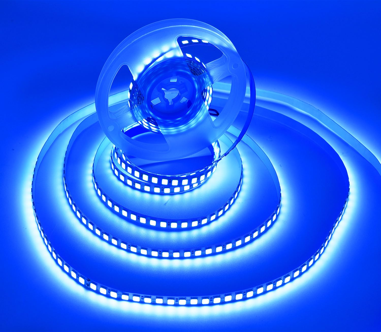 SUYOOULIN LED Band Lights  AC 110V-130V 16.4ft/5m SMD 2835 600 LEDs Light Bands  15000LM Flexible Waterproof IP68 LED Ribbon for DIY Christmas Home Indoor Outdoor Decor(Blue)