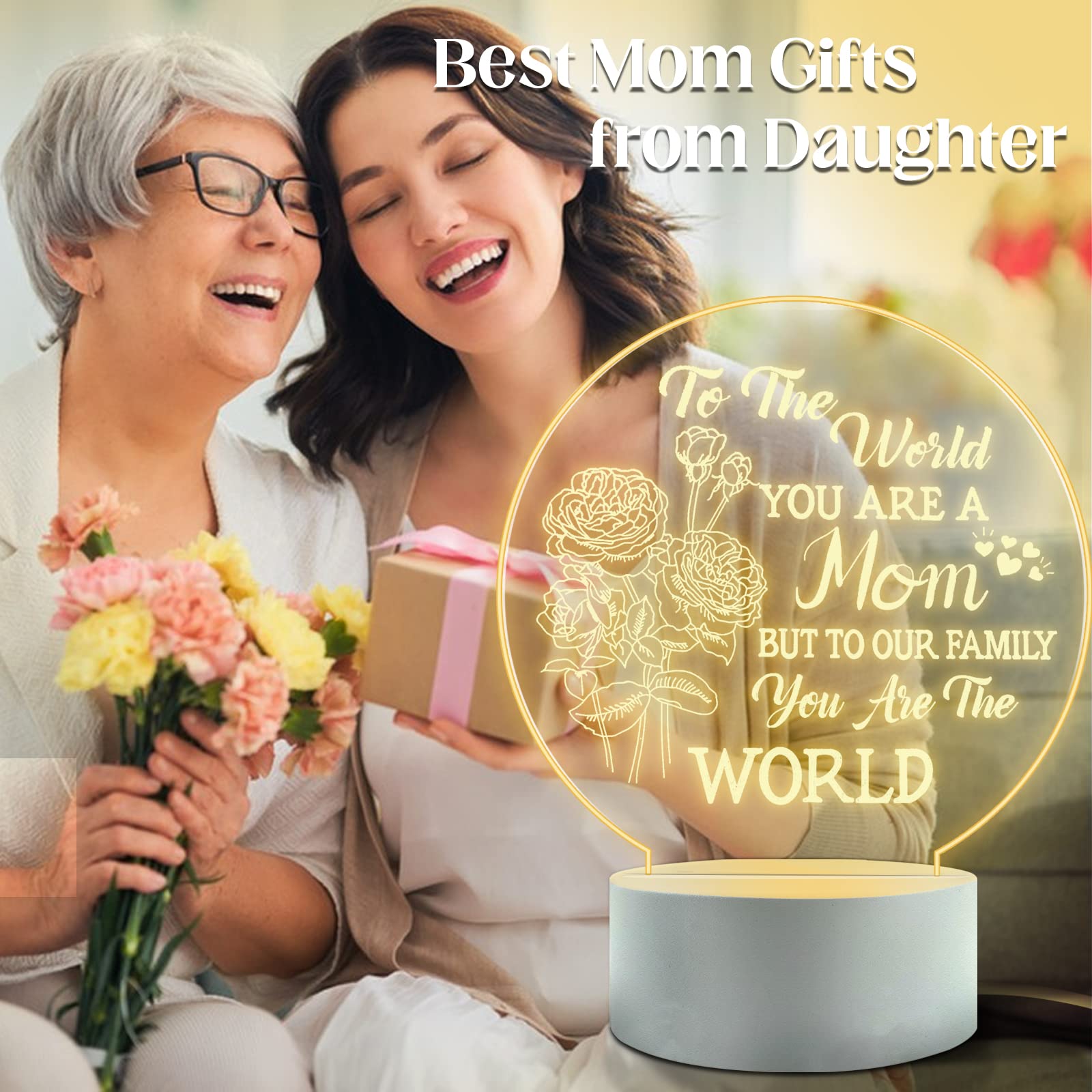 Febdey Mother'S Gift - Best Mom Birthday Gifts From Daughter & Son, Night Light Room Decoration
