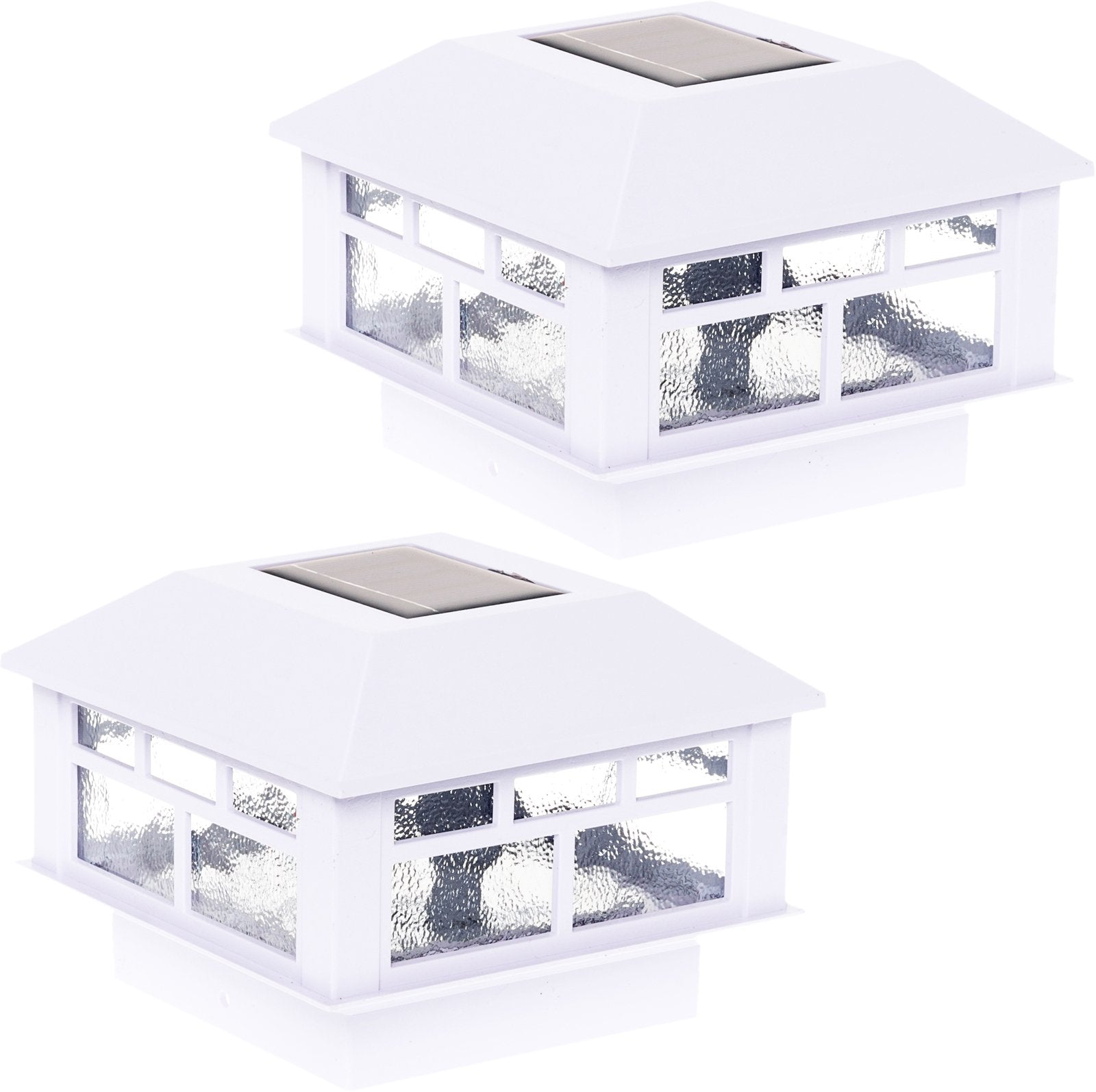 GreenLighting Solar Post Cap Lights 4x4 5x5 - Fence Post Lights - Outdoor Waterproof Solar Powered LED for Wood Vinyl Post Caps 