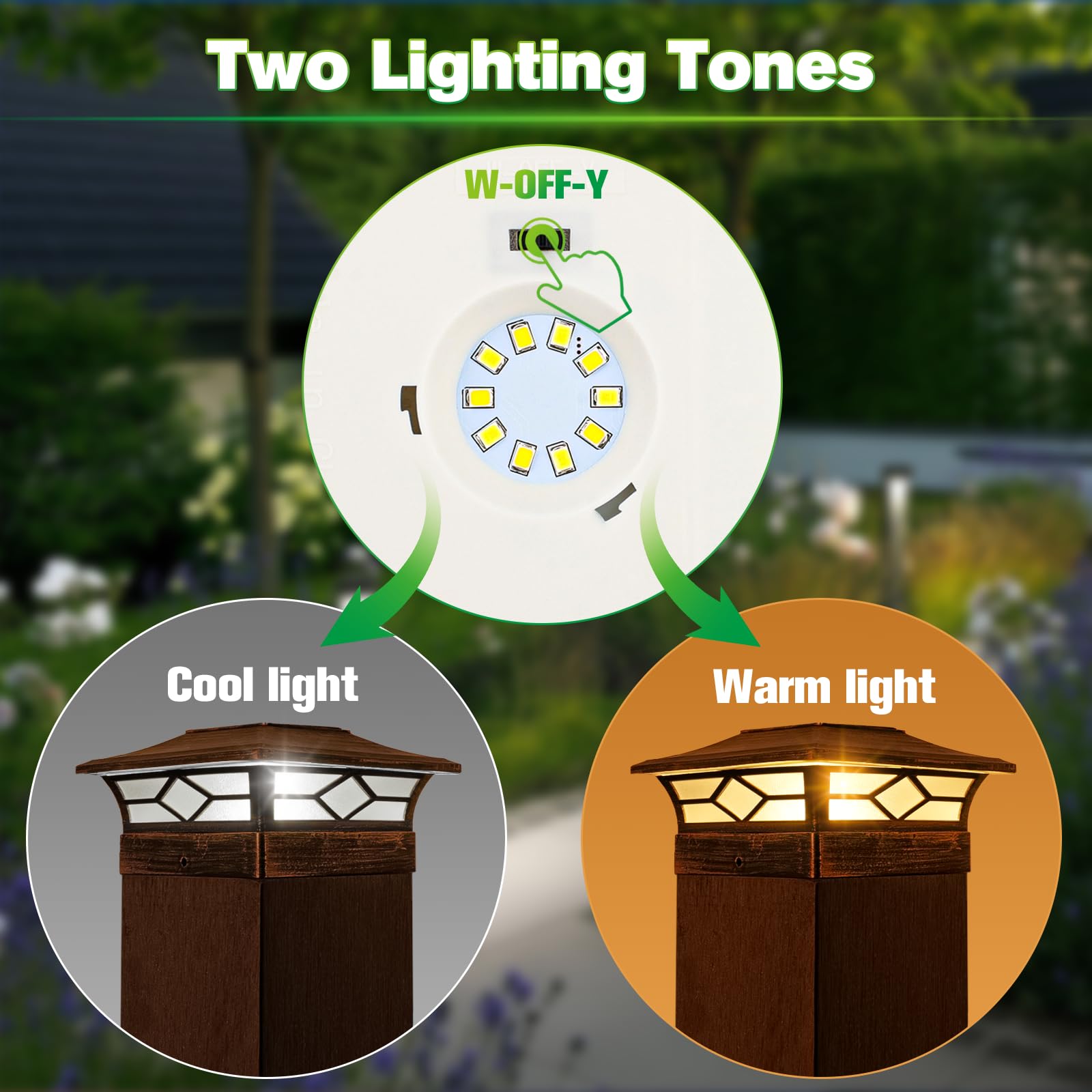 JOFIOS Solar Post Cap Lights 12pack, Waterproof LED for 4x4 Posts, Brushed Copper, Model TZ16, Cool/Warm Lighting for Garden Patio