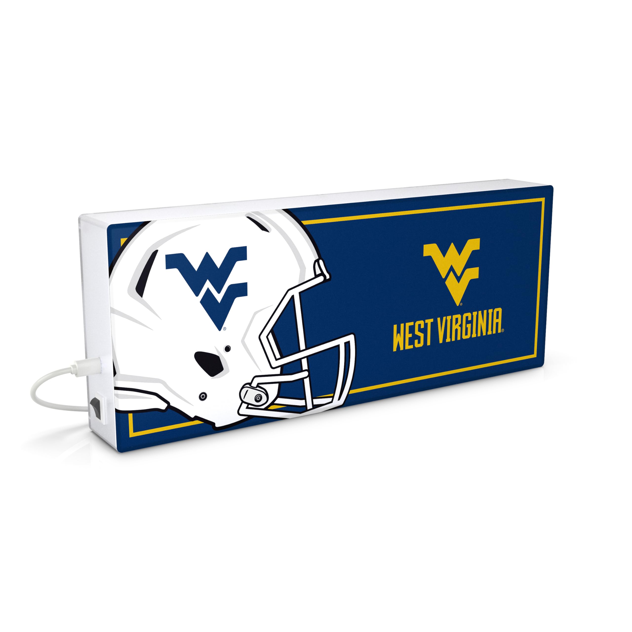 SOAR NCAA LED Ambience Light Box: Elevate Your Space with Officially Licensed Wall D  cor, West Virginia Mountaineers
