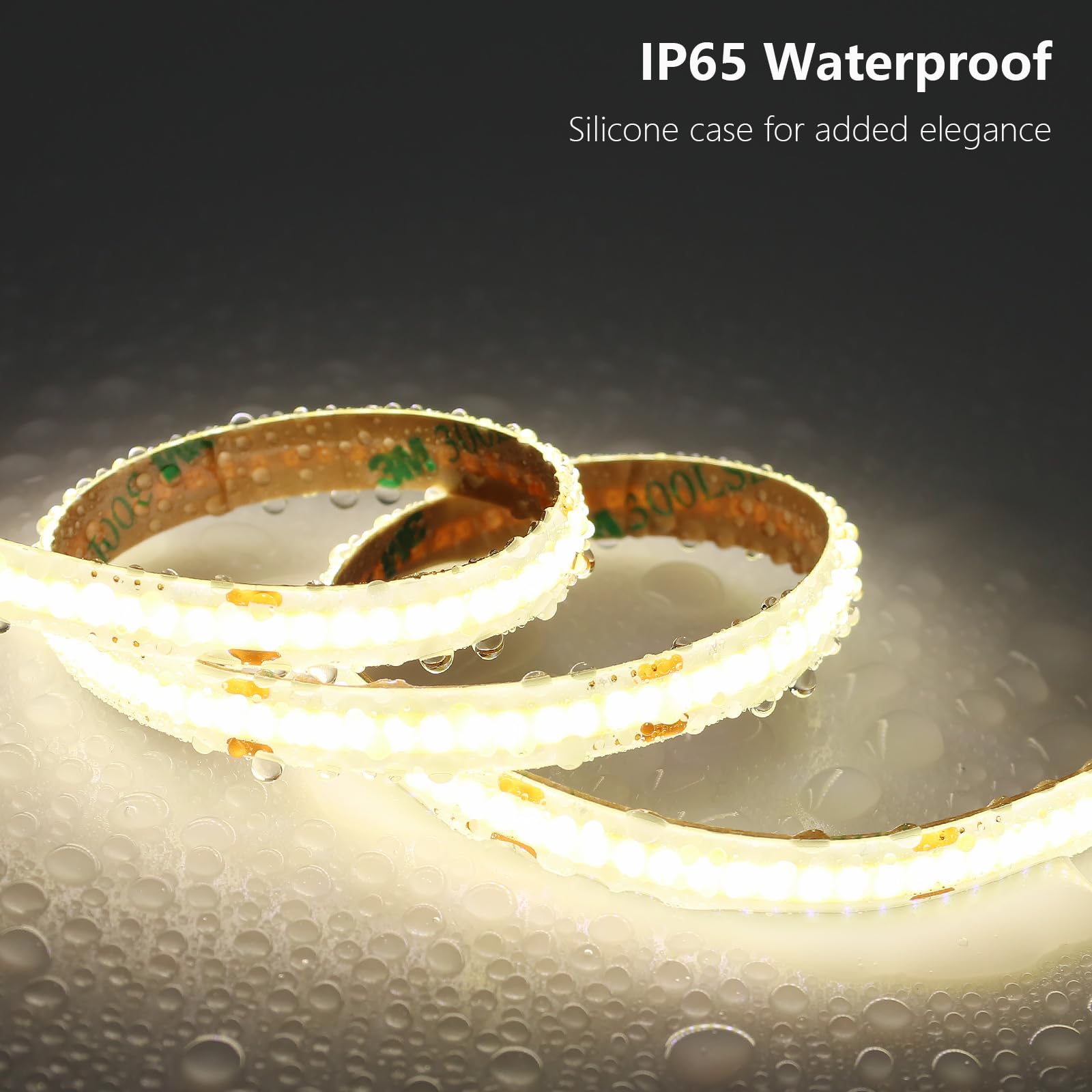 Benlun 24V Cob Led Strip Light Outdoor Waterproof 65.6Ft (2 Rolls Of 32.8Ft), 4000K Natural White 11W/M 312Leds/M Cri 93 Led Tape Light With Power Supply For Bedroom Courtyard Living Room Ceiling