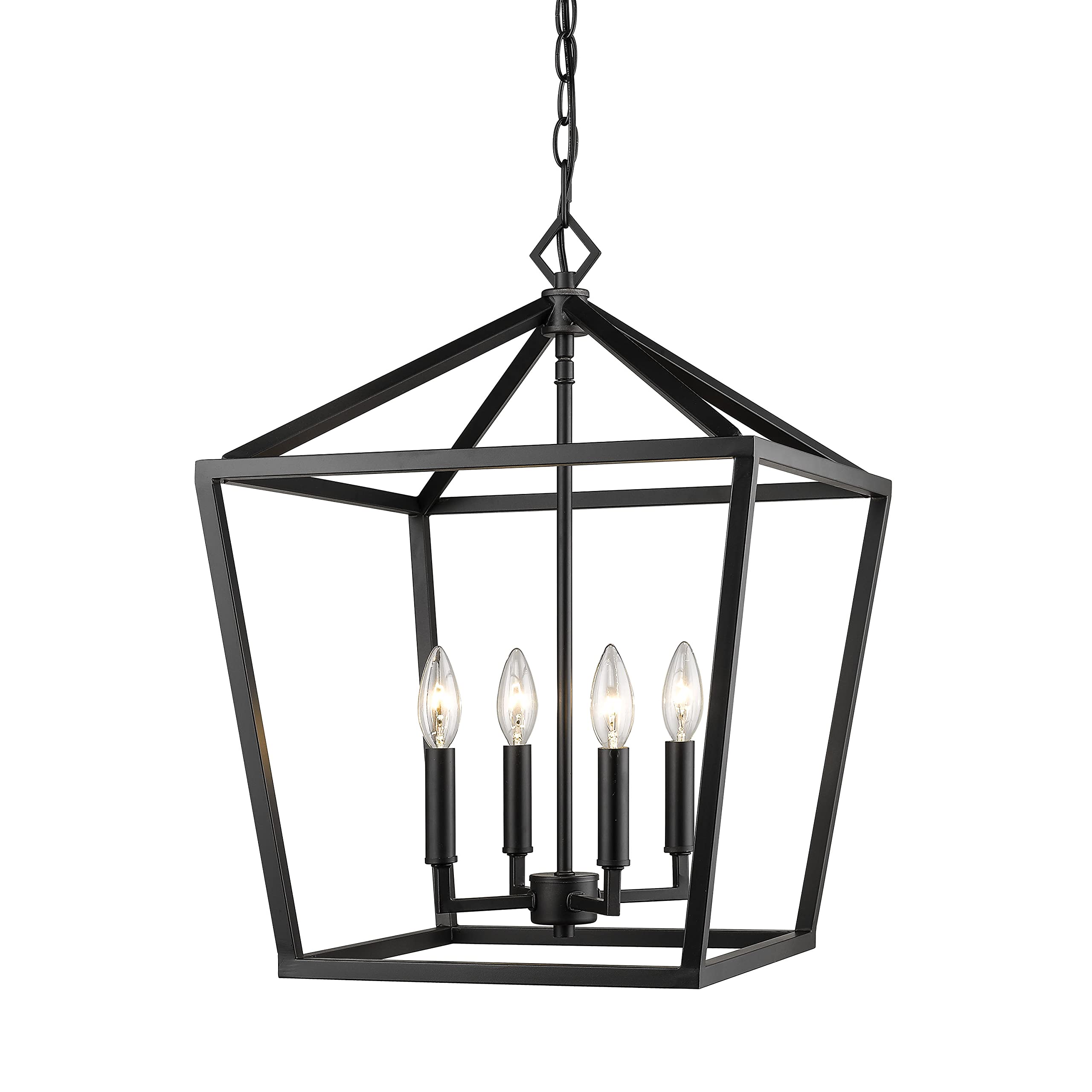 ML Lighting 3244-MB Four Light Pendant, Black