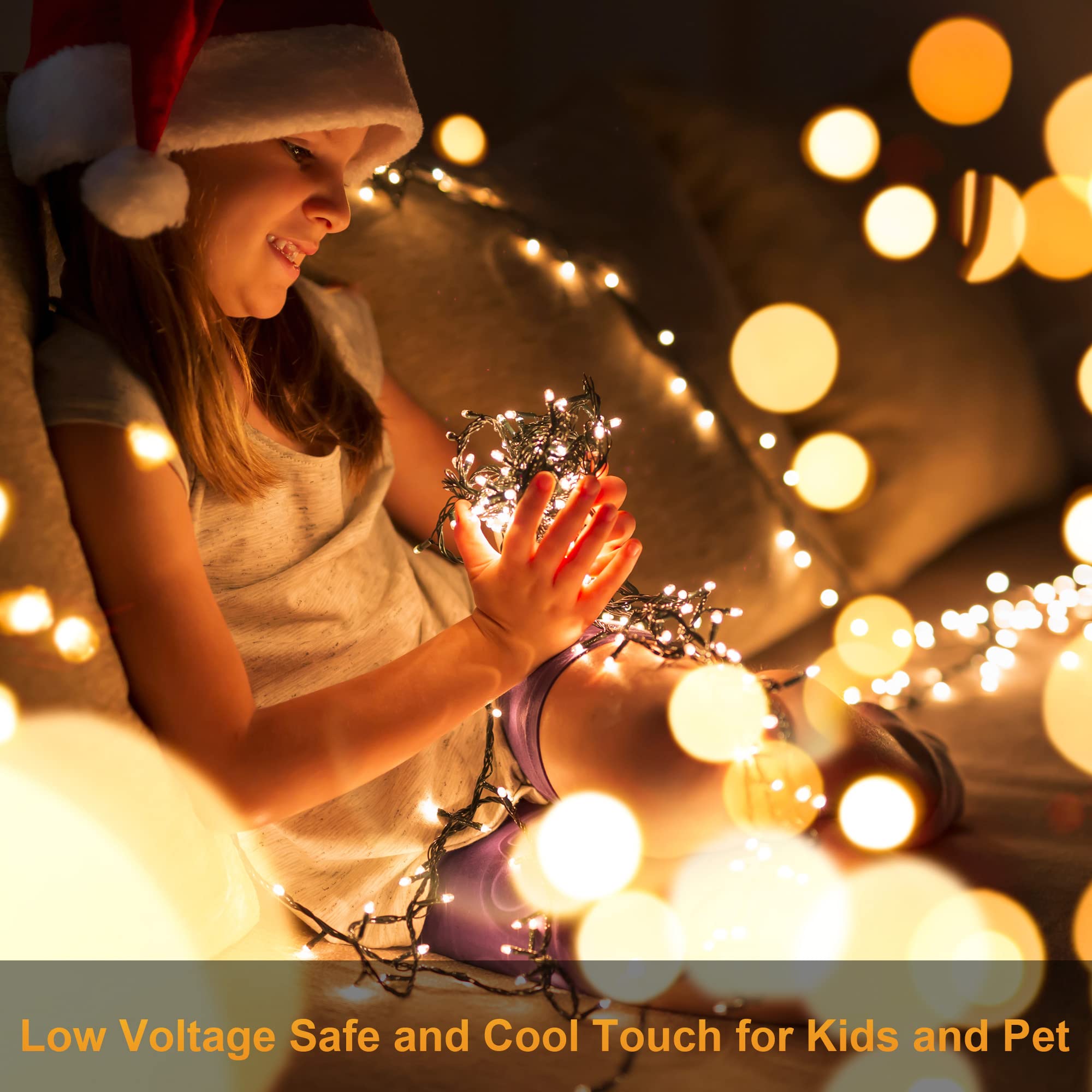 Lightshare 300Led 99Ft String Lights Warm White, 8 Modes 30V Plug In Fairy Lights With Remote Control For Home Garden Yard Chris