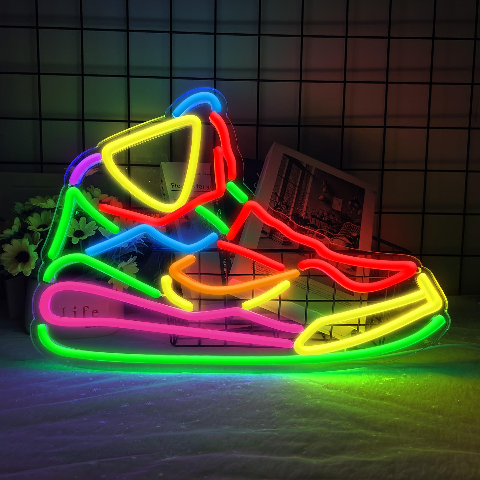 Imegina Dimmable Sneaker Neon Sign - Led Wall Decor For Kids & Teens, 16.54"×11.81
