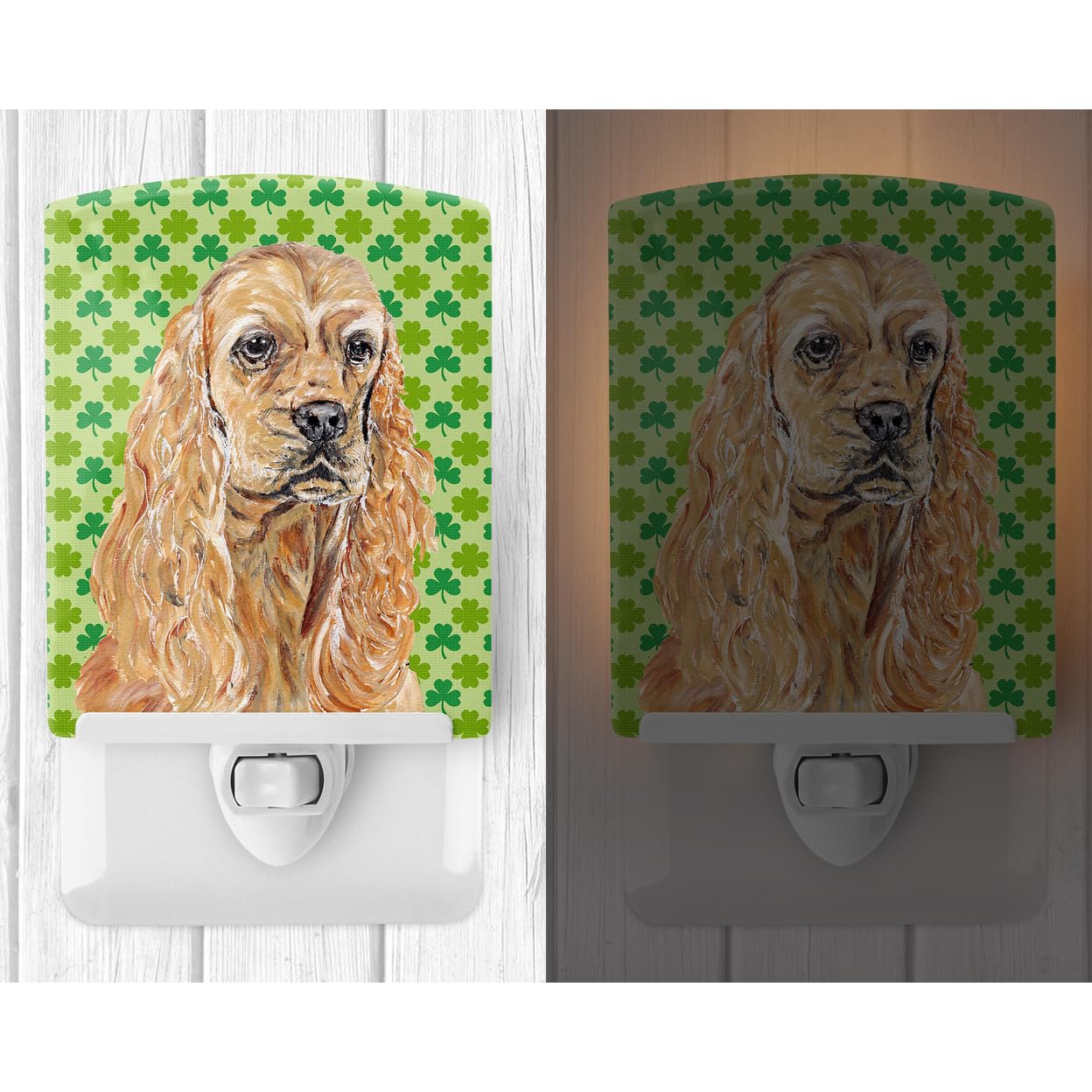 Carolines Treasures Ceramic Night Light, Buff Cocker Spaniel, UL-Certified, 6x4x3in, Multicolor, Model SC9570CNL