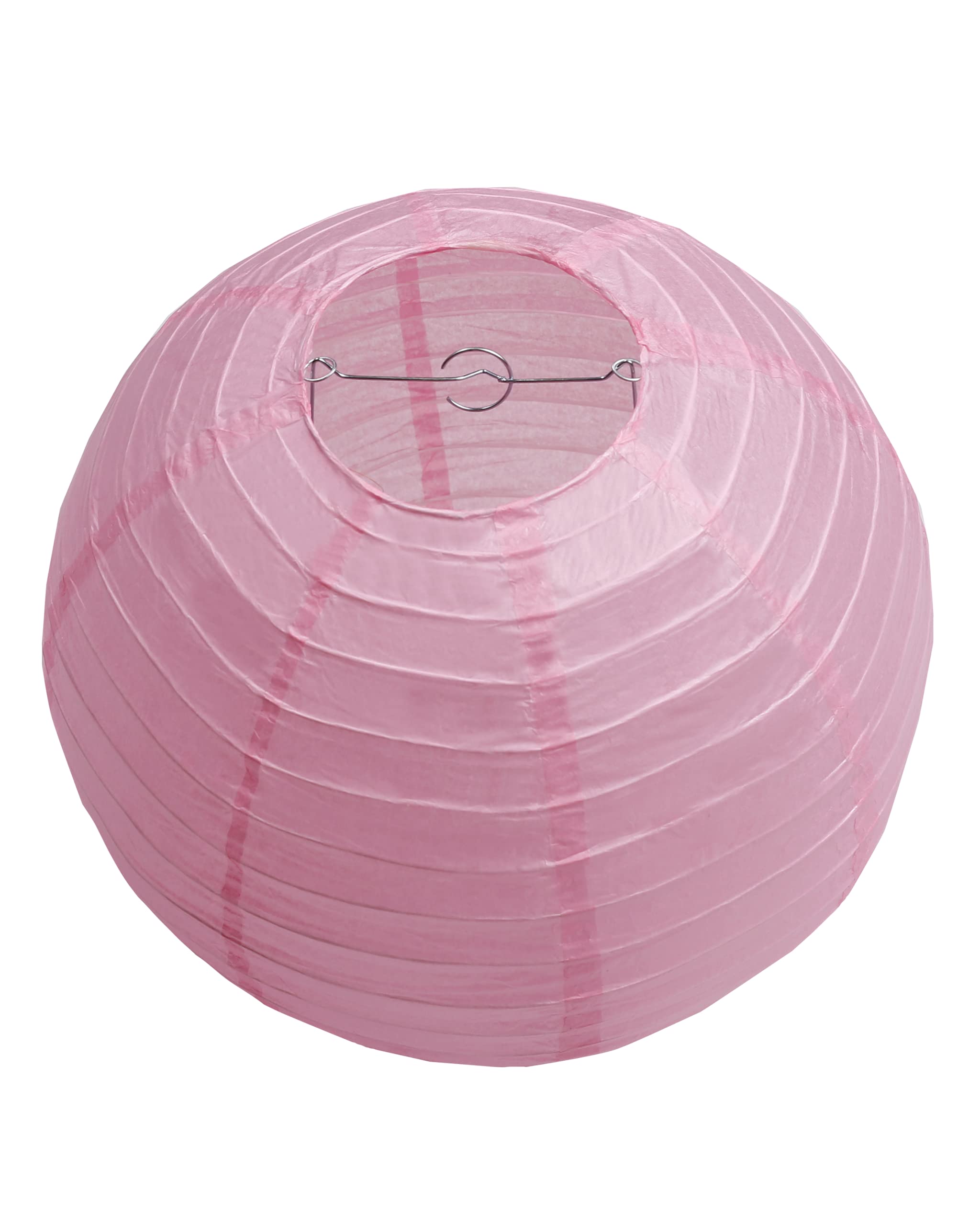 Pack Of 6 Round Paper Lantern Lamp Paper Lanterns Party Decorations Baby Pink, 14''/35Cm)