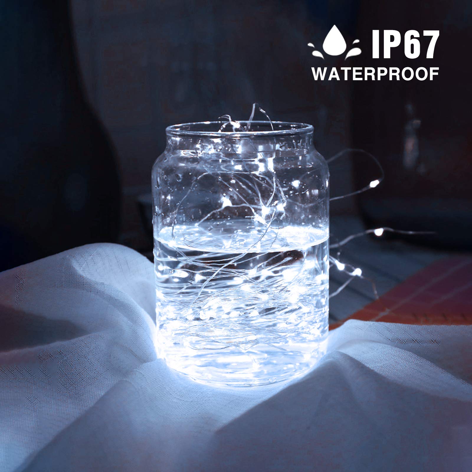 Onforu 16 Pack Fairy Lights, 20 Mini LED, Battery Operated, IP67 Waterproof, 6.5ft, Cool White, Model TX20