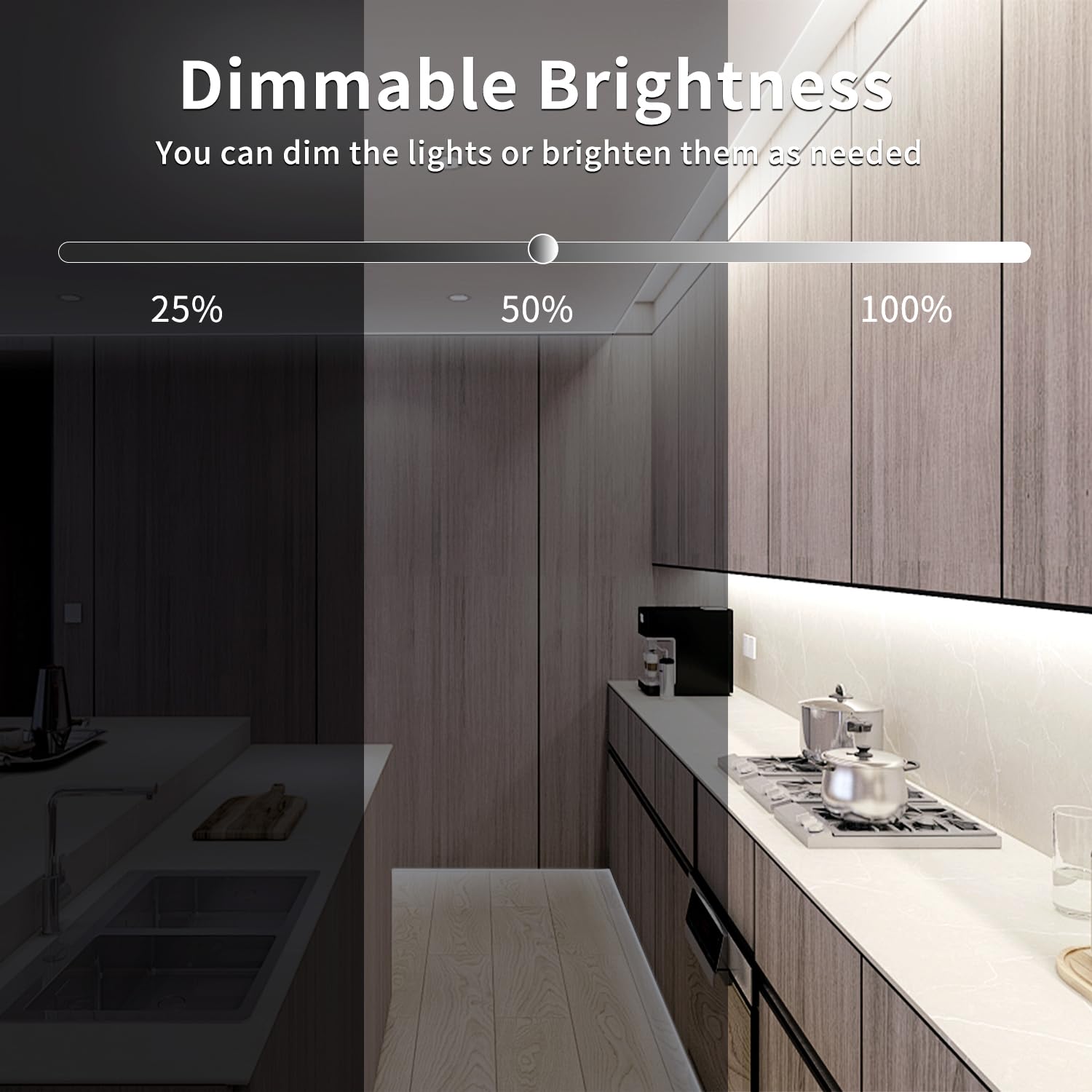 Yeewhale COB LED Strip Lights 6000K Dimmable 16.4ft White Flexible Tape Light with Remote & App Control for Home Decoration