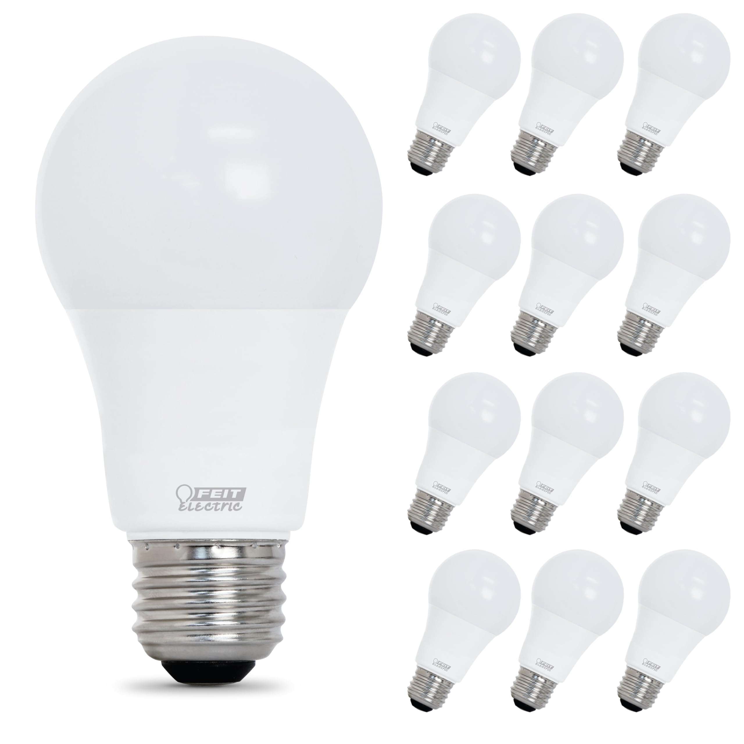 Feit Electric A19 LED Light Bulb, 75W Equivalent, Dimmable, 1100 Lumens, E26 Standard Base, 5000K Daylight, 90 CRI, Standard Lig