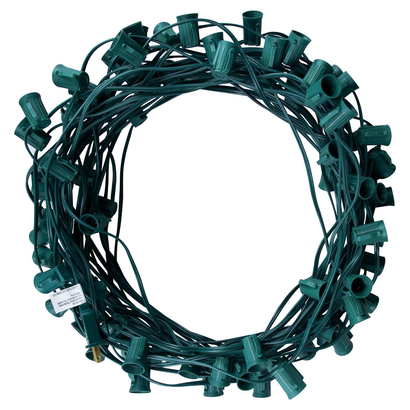 Brightown C9 Light Strand  100 FT Outdoor String Lights Christmas Stringer with 100 Sockets for Christmas Decor Patio  E17 Light Socket  12 Spacing  Green Wire