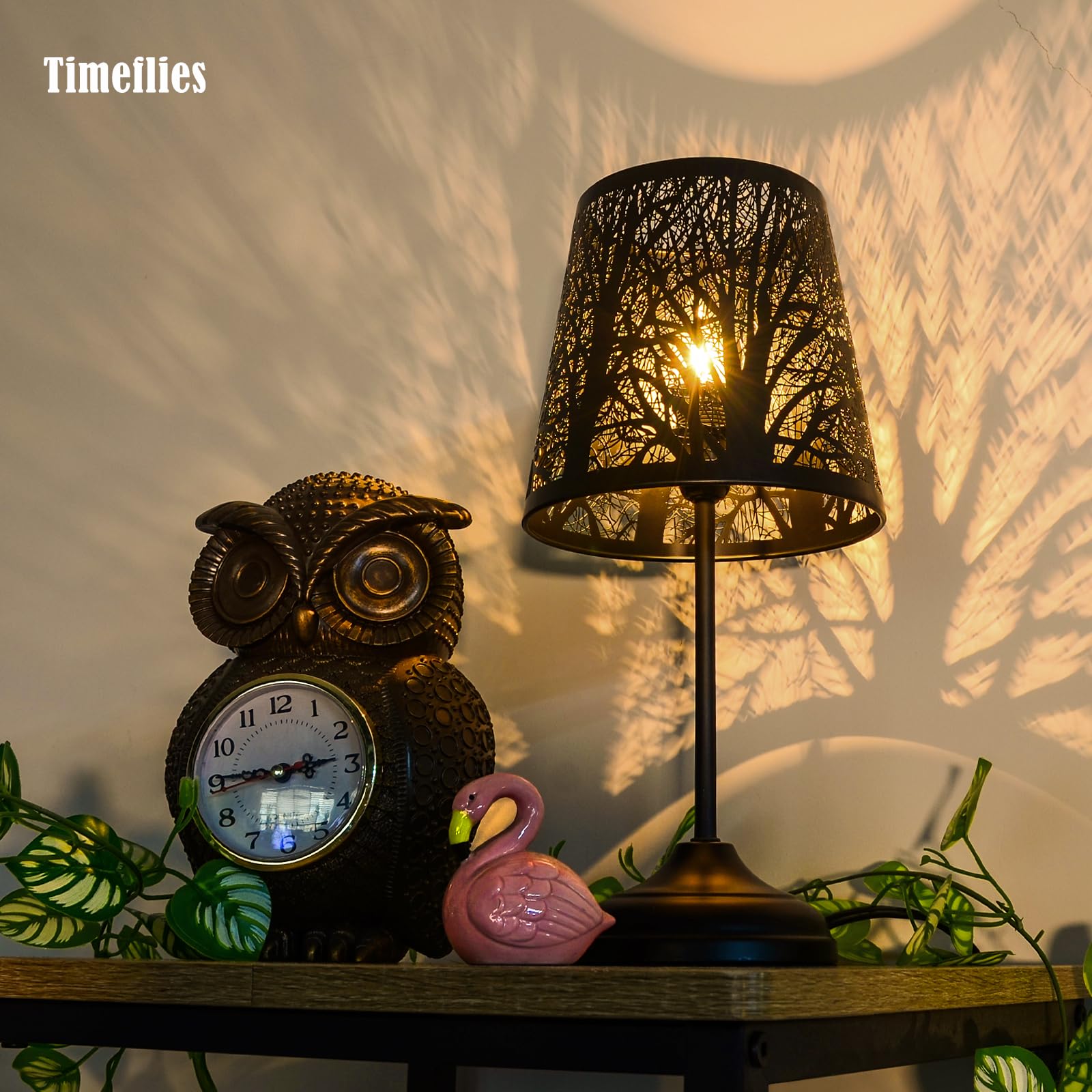 Timeflies 2 Pack Table Lamp With Dimmer, 3 Levels Dimmable Touch Lamps For Nightstand, Touch Switch Shadow Black Table Lamp For