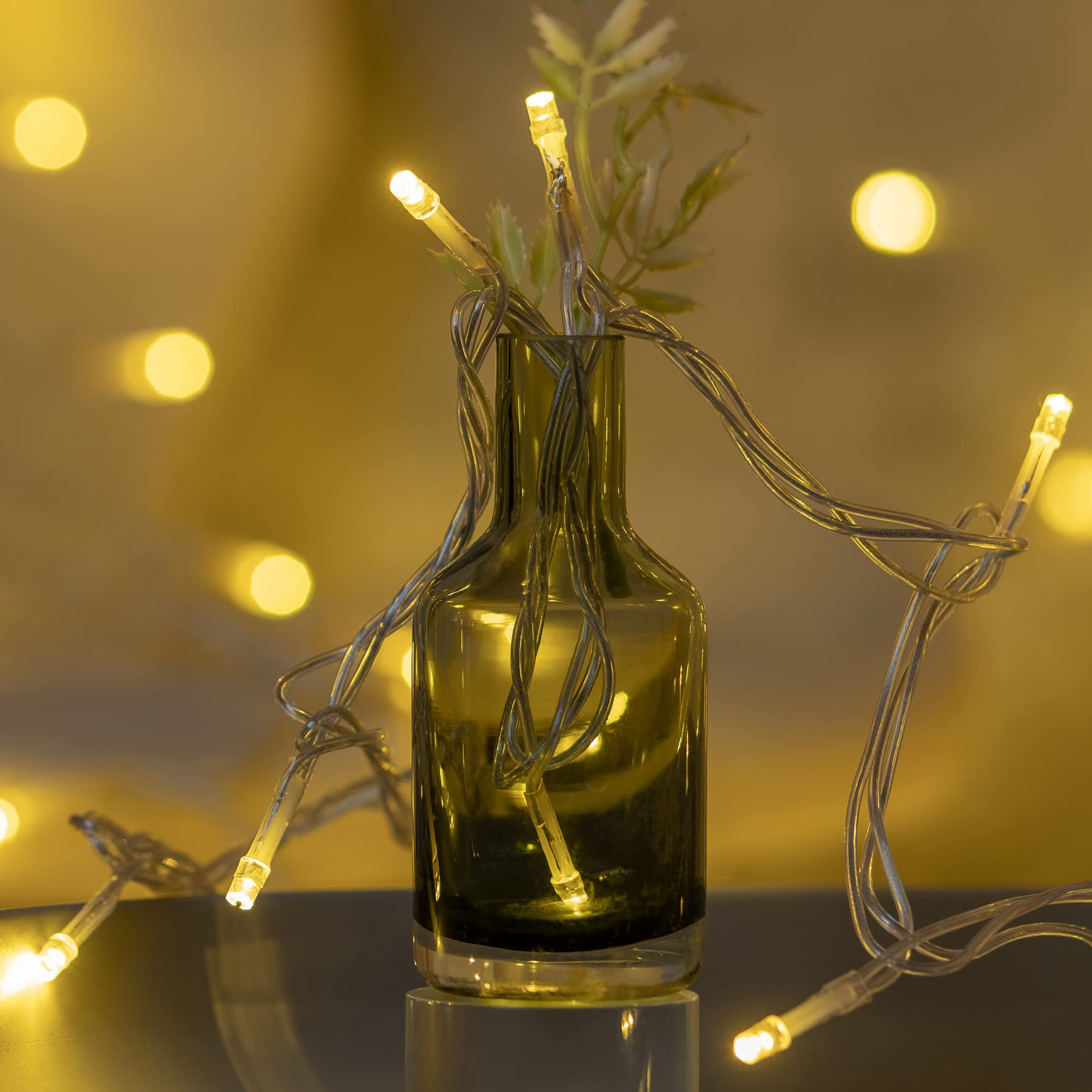 Yuletime 100 Feet 300 Count Warm White Led String Lights With 8 Models Adapter, Clear Wire Wide Angle 5Mm Christmas Lights (Warm White - Multimode)