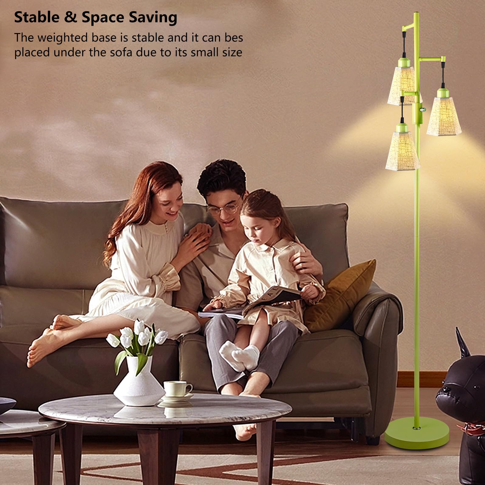 Lightdot 67In Industrial Tree Floor Lamp, Dimmable (Brightness Adjustable) Mid Century Standing Lamps With E26 Led Bulbs Include