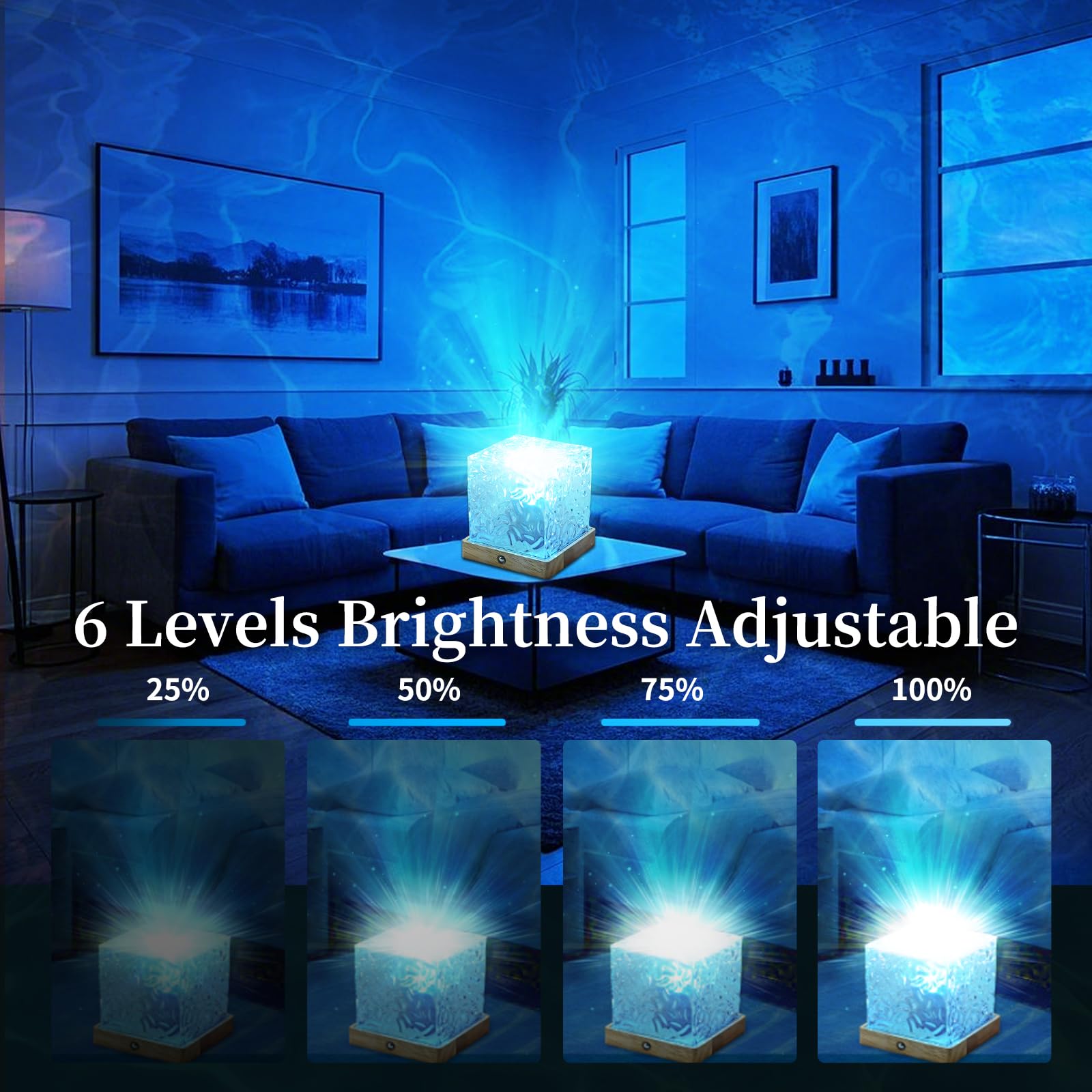 Northern Lights Lamp,Ocean Wave Cube Lamp With 16 Colors & 30 Modes Projector Light For Kids, Ceiling Projector For Bedroom/Part