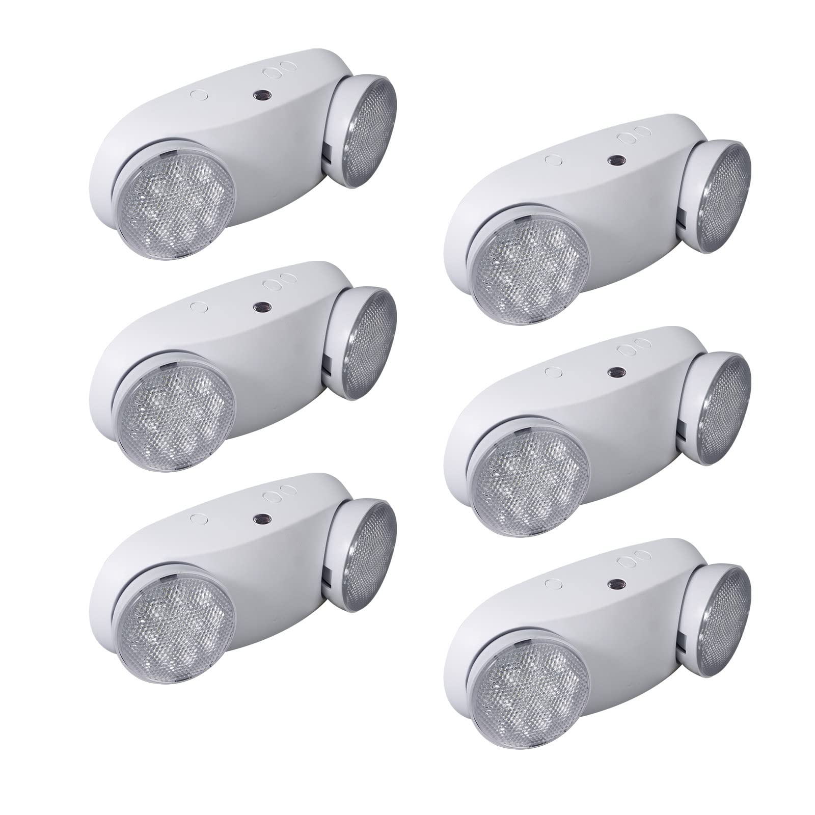 CM MZY Emergency Lights with Battery Backup Commercial Emergency Light Two Adjustable LED Light Head Emergency Lighting Fixtures 120-277V AC  UL Certified (6PCS)