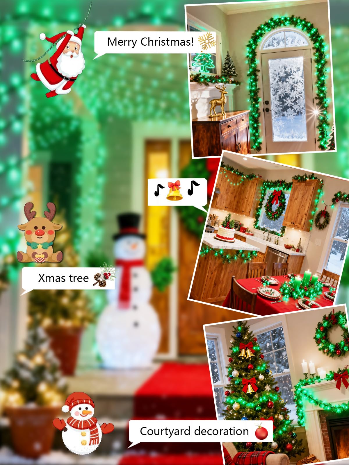 Voice Controlled Christmas Lights With Remote  99 Ft 300 Led String Lights Indoor Outdoor With 12 Modes 3 Timers  Dimmable Twinkle Light Plug In Waterproof For Xmas Tree Yard Party Decorations  Green