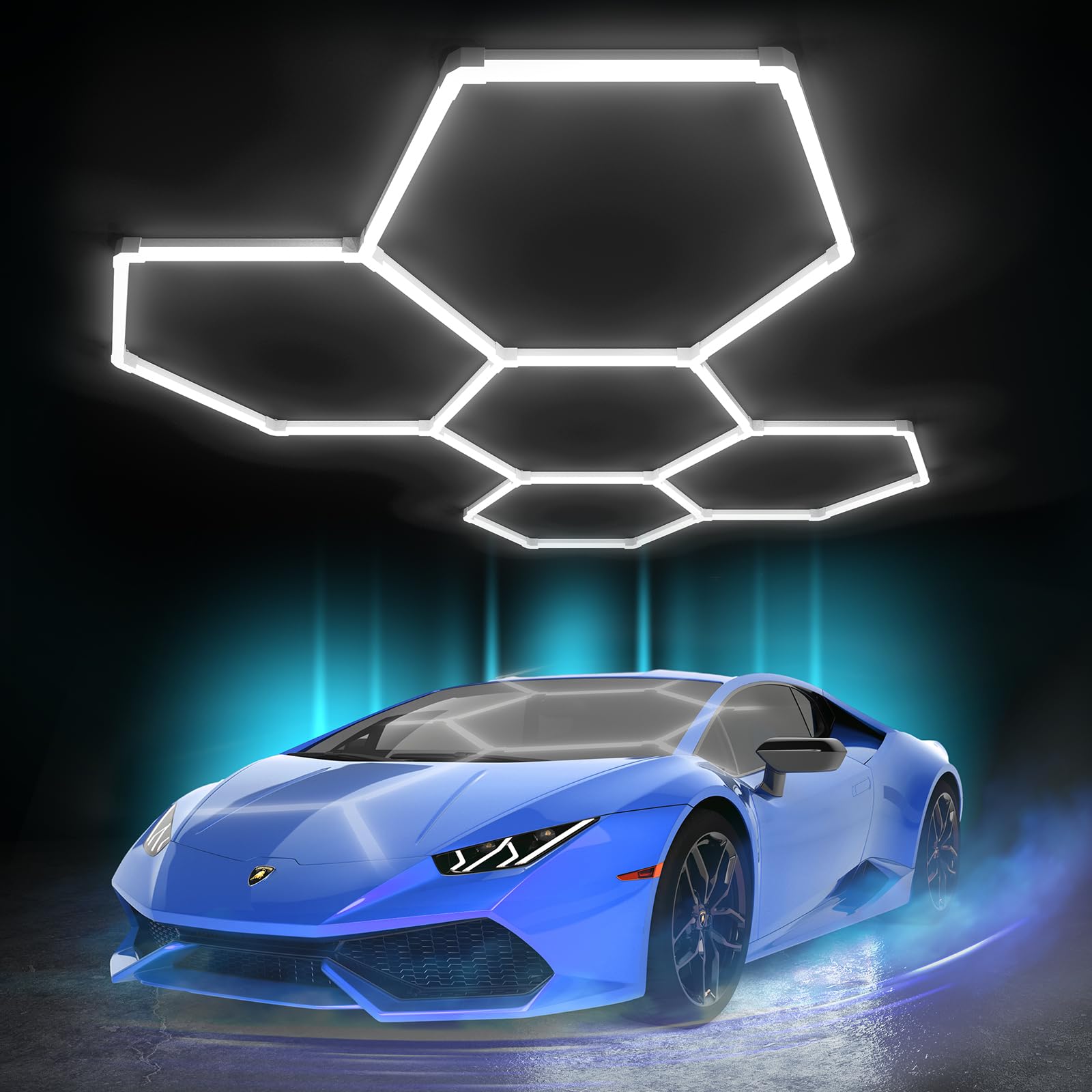 Litezone 168W Hexagon Garage Lights, 20160Lm, 6500K Led Ceiling Lights For Garage & Warehouse