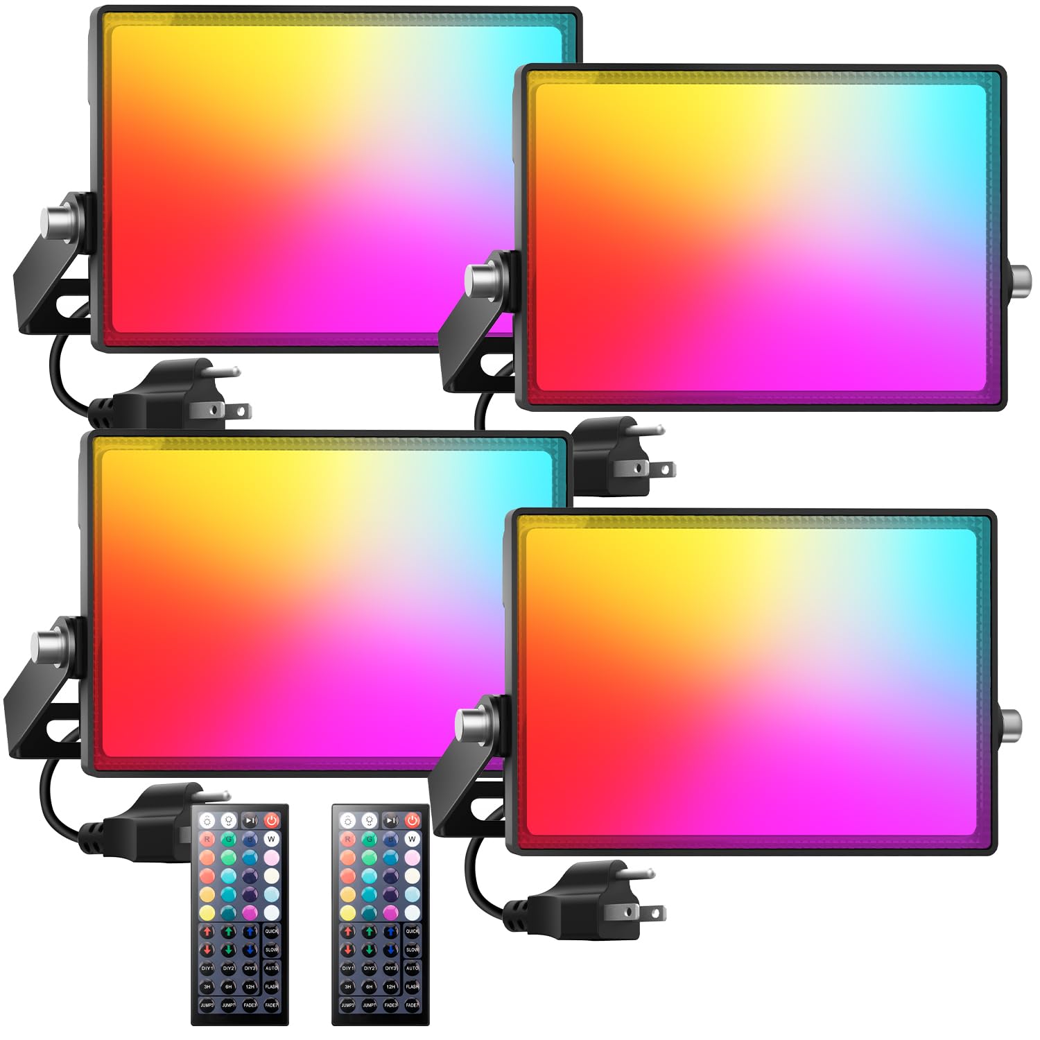 Onforu LED Flood Light Outdoor 1000W Equivalent, 150W Color Changing RGBW Floodlight with Remote, Stage Lights Uplights for Even