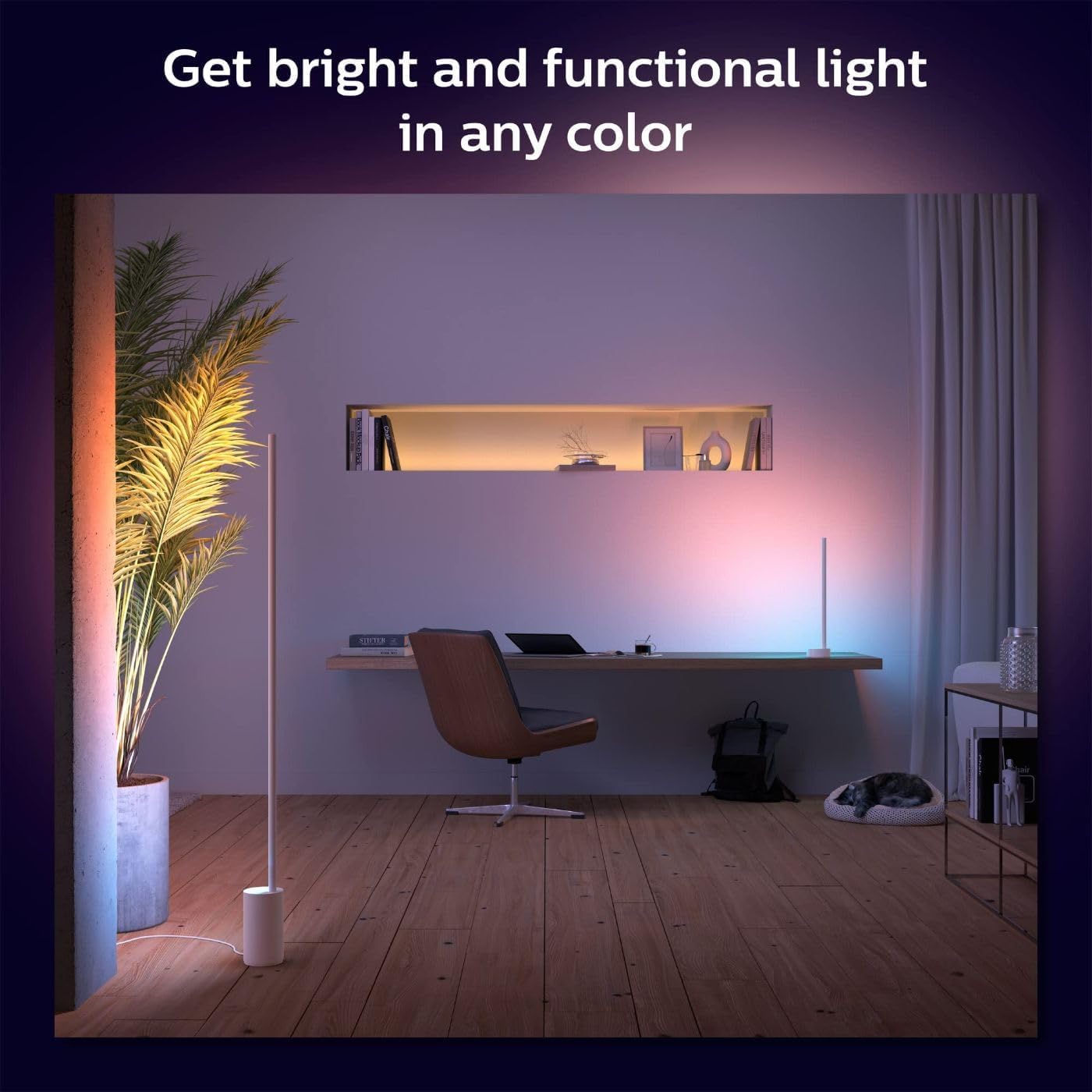 Philips Hue Gradient Signe Floor Lamp, White Acrylic, Smart Home Compatible with Alexa, Apple HomeKit, Google Assistant, 1 Count