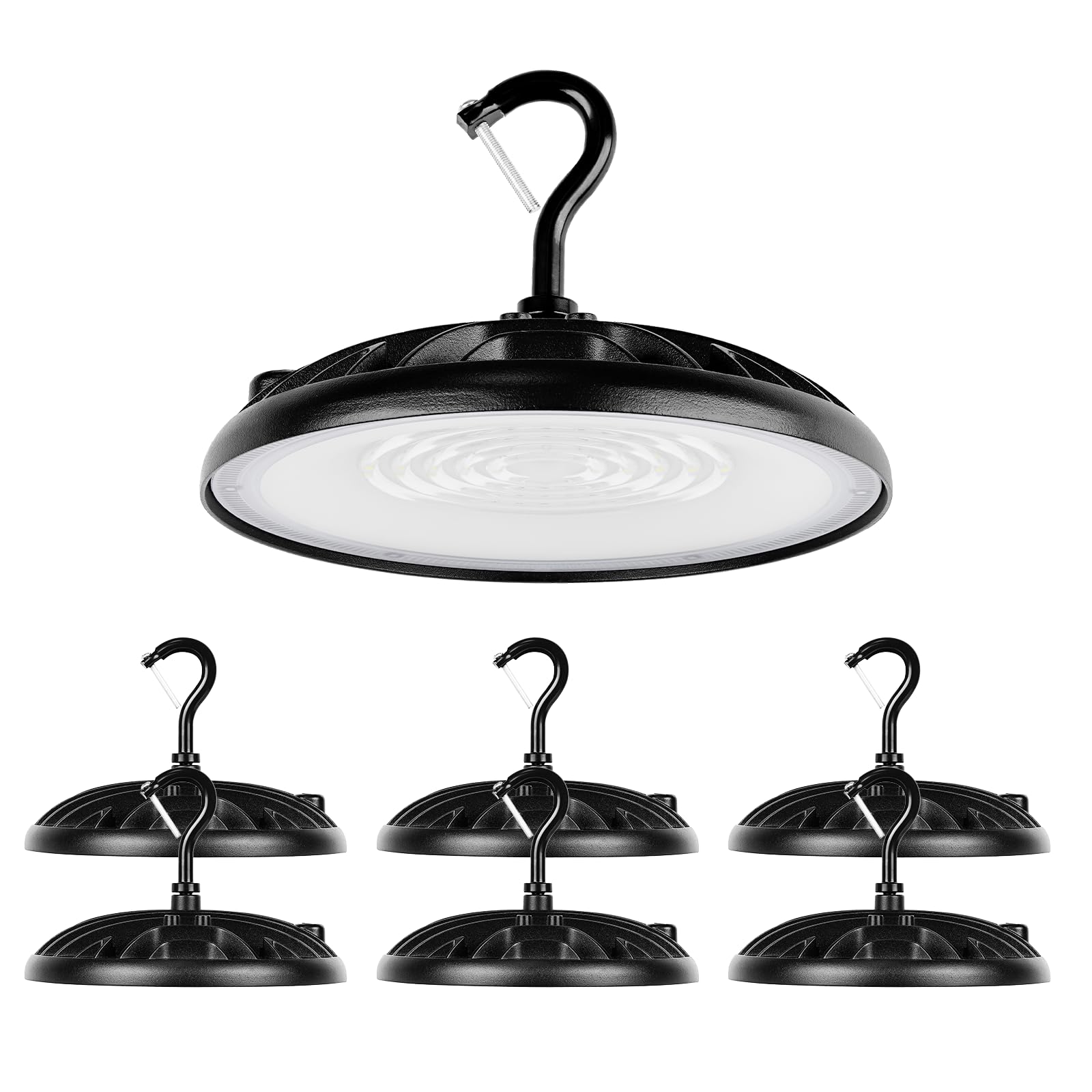 SYLVANIA ValueLED UFO LED High Bay Light, 150W, 16500 LMS, 80 CRI, 5000K, Daylight, Black, 120V with 6 Cord/Plug, High Bay Led 