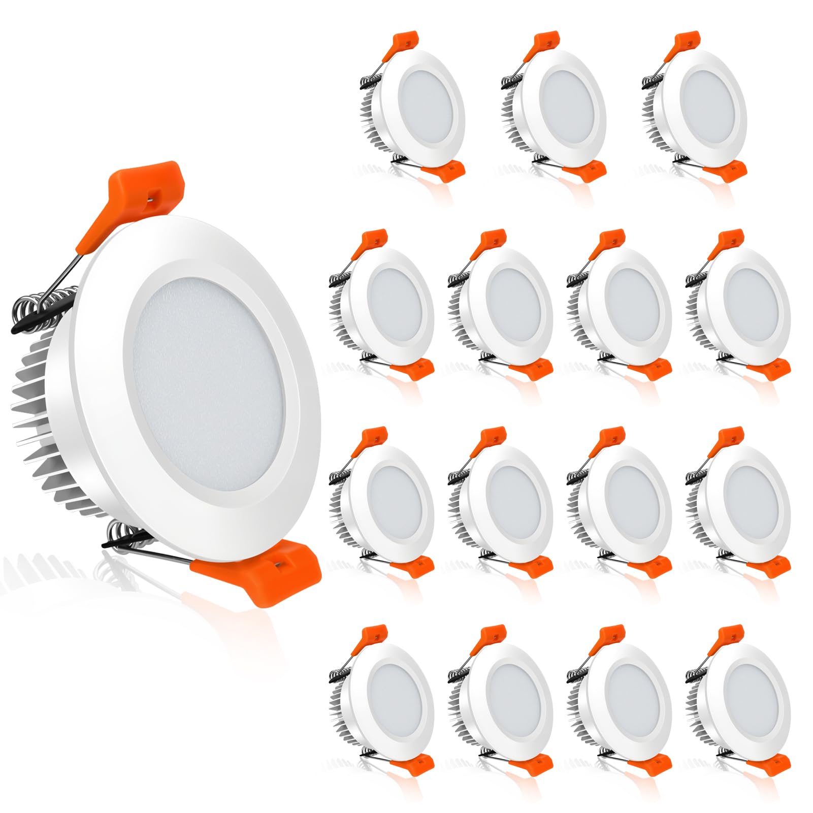 YGS-Tech LED Recessed Lighting 2 Inch Dimmable Downlight 3W 4000K Natural White 16 Pack Plastic