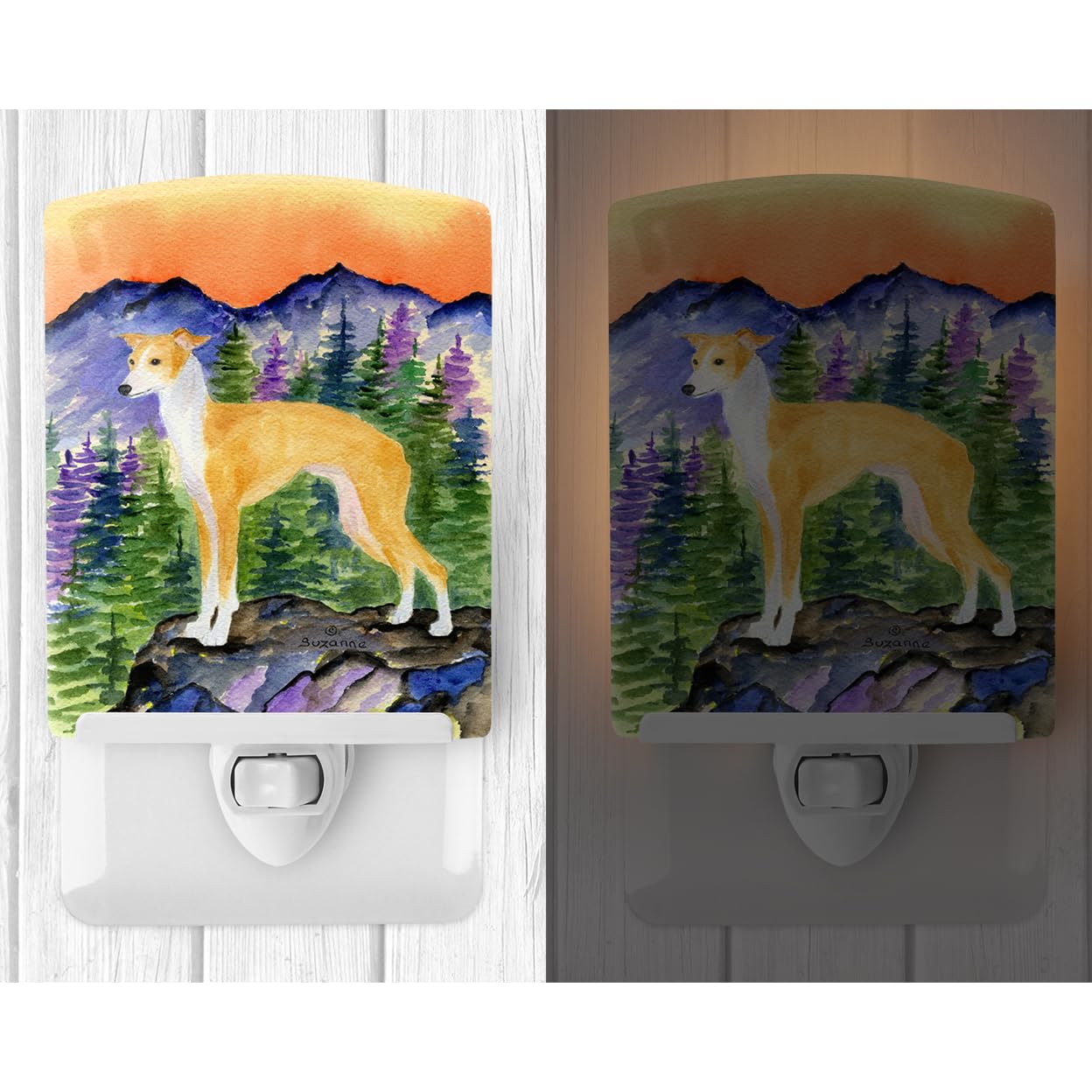 Carolines Treasures Ceramic Night Light, Italian Greyhound, UL-Certified, 6x4x3in, Multicolor, Model SS8225CNL