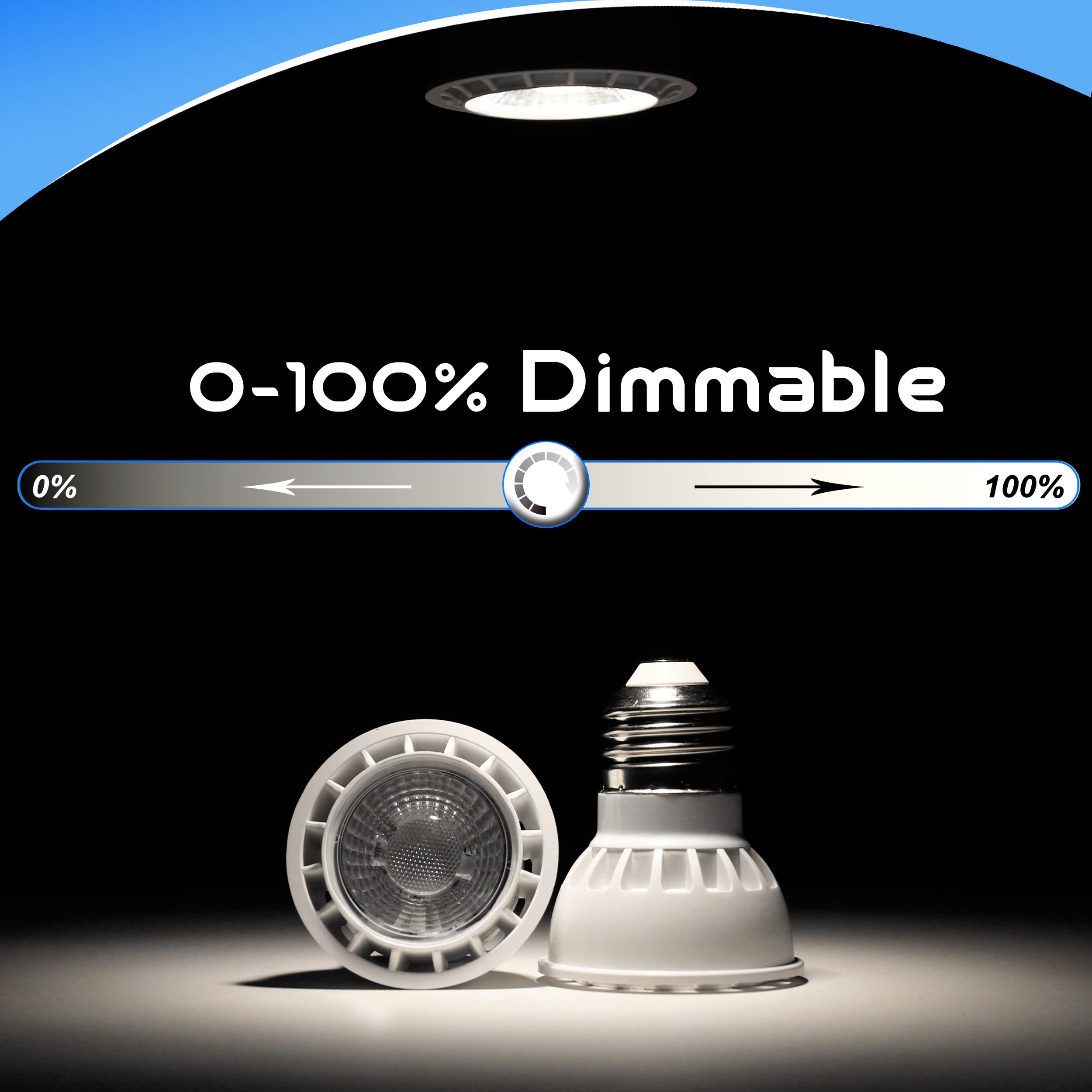 Heifymi Dimmable Par16 Led Short Neck Recessed Spotlight Bulb, E26 Medium Base Curio Cabinet Light Bulbs, 6W(60 Watt Equivalent)