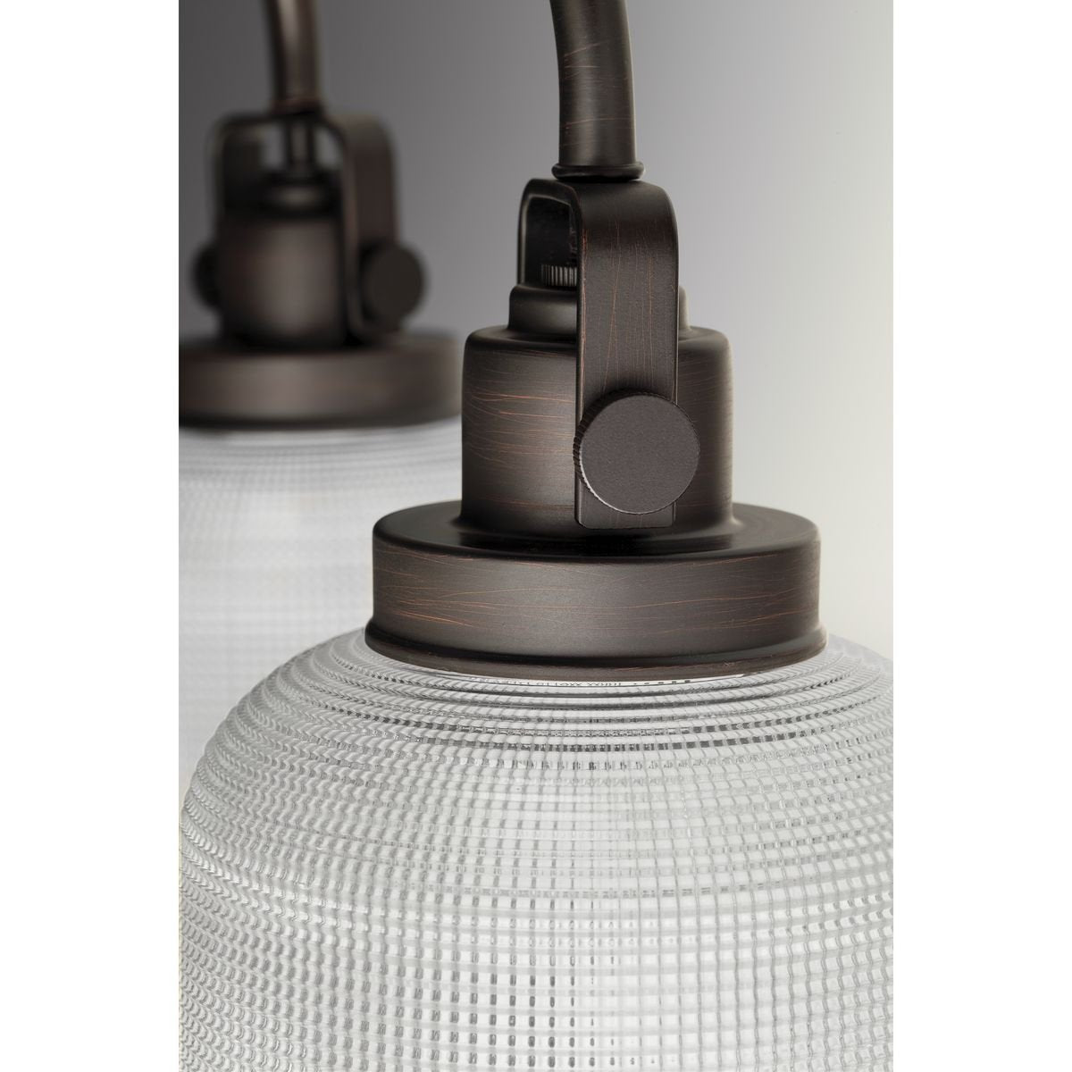 Progress Lighting 4-Light Coastal Bath Vanity Light, Clear Prismatic Glass, Venetian Bronze, Model P2997-74