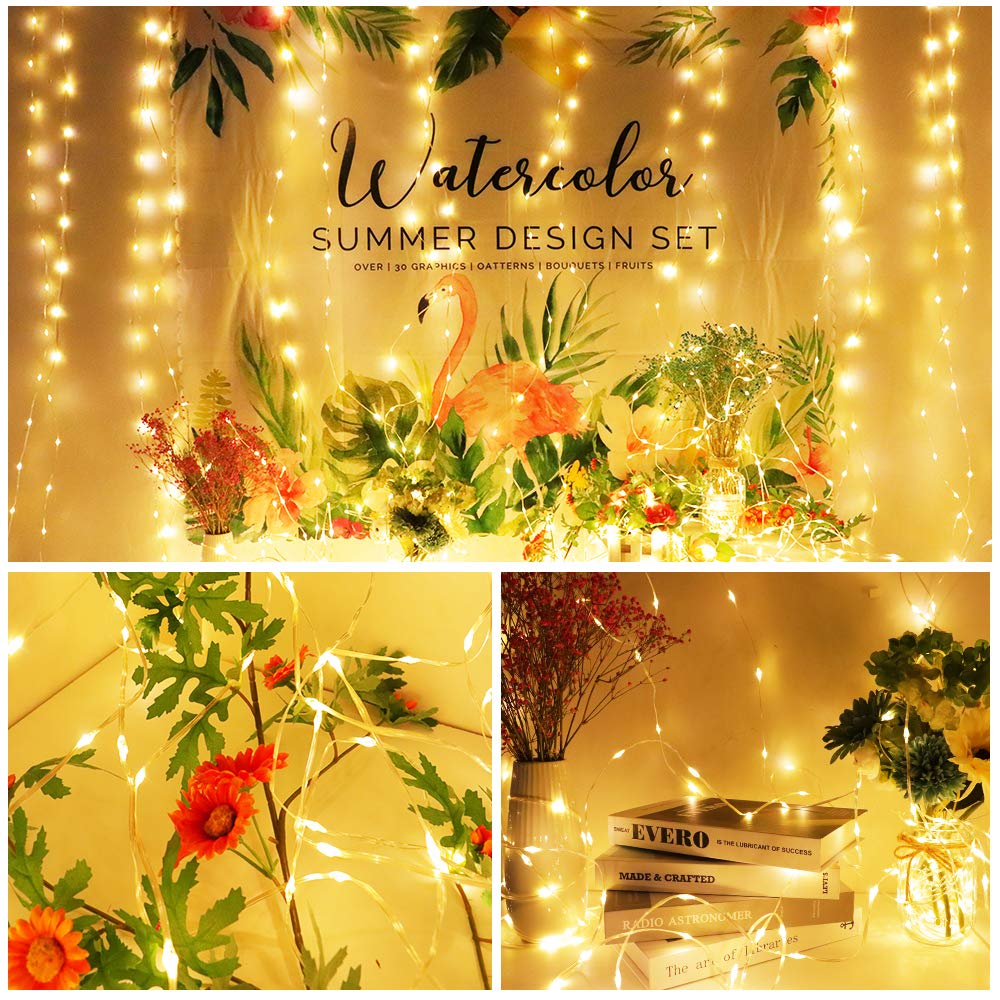 Ultra Long Led String Lights - 328Ft 1000Leds 8 Modes Dimmable Fairy Lights, Waterproof Ul Listed Plug Copper Wire With Clear Casing And Remote Control For Room, Patio, Wedding, Party (Upgraded)