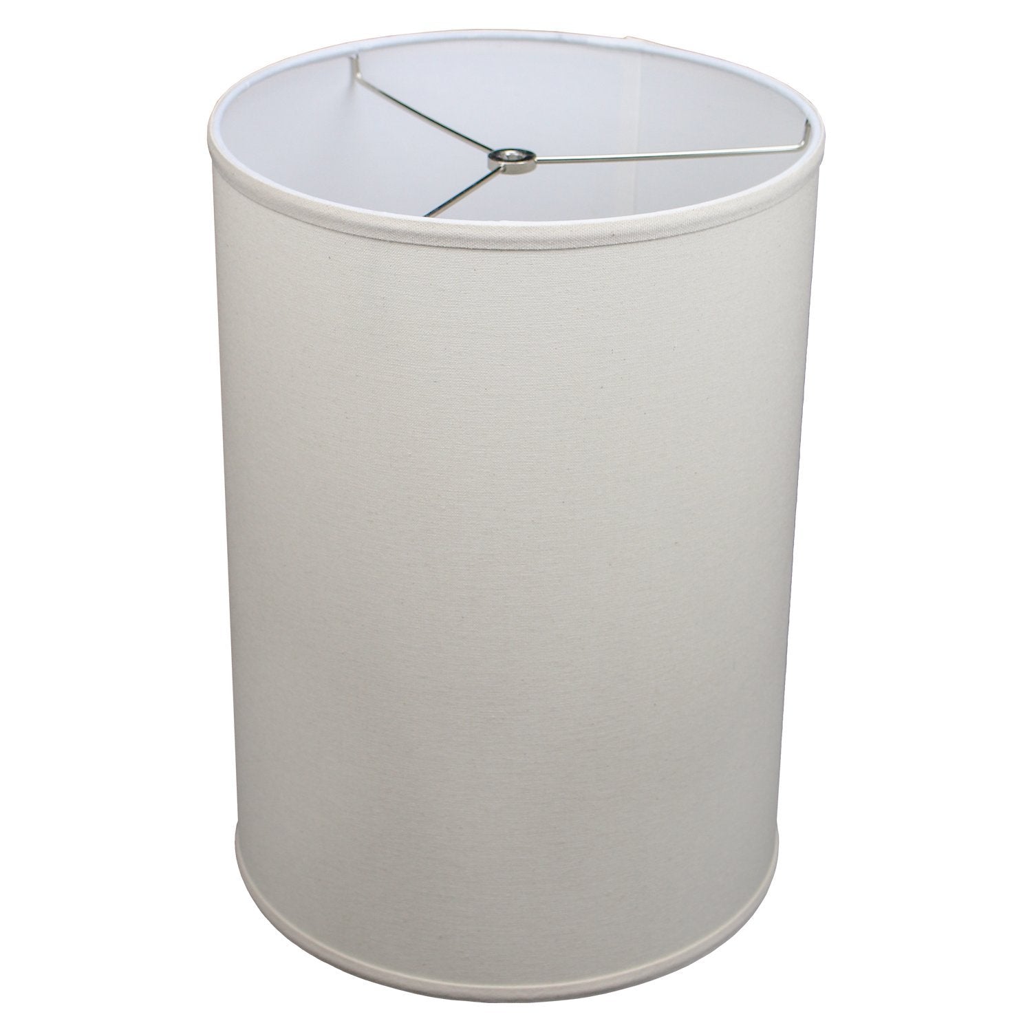 FenchelShades.com 12'' Diameter x 17'' Height Drum Lampshade Retro Rustic Vintage Hardback USA Made (Beige Homespun)