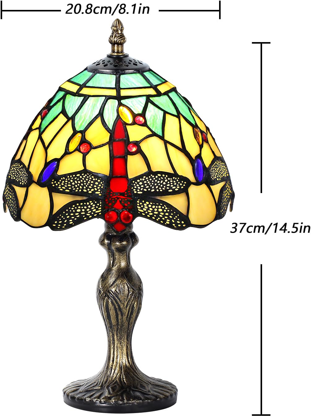 Miaoke L  Mpara De Mesa De Vidrio Con Abalorio De Vidrio, Hecha A Mano Para Mesita De Noche, L  Mpara De Noche, Arte Antiguo, Sa