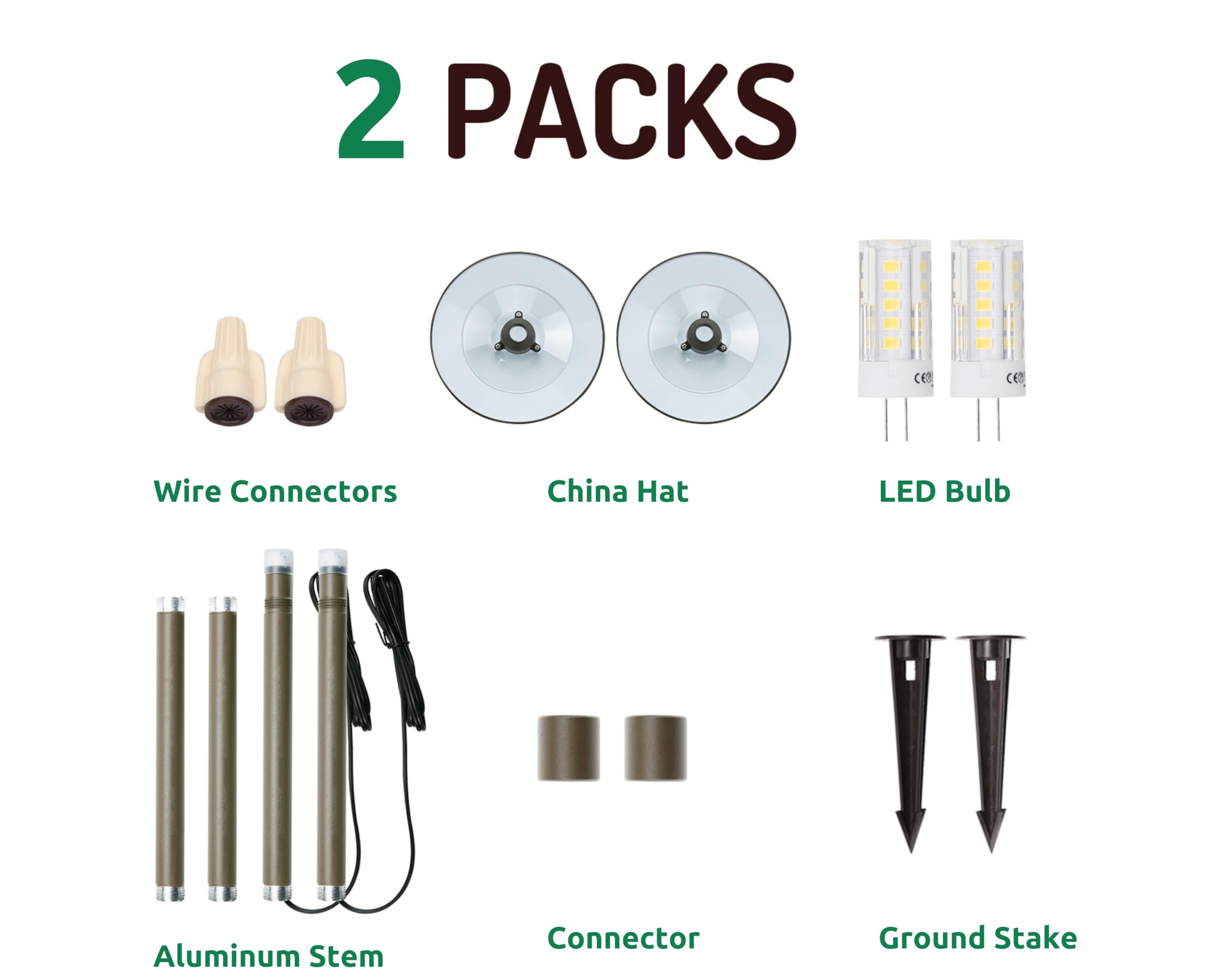 Lumina Lighting® 3W Landscape Lights, Bronze, Waterproof, G4 LED Bulb, 12V, 2-Pack