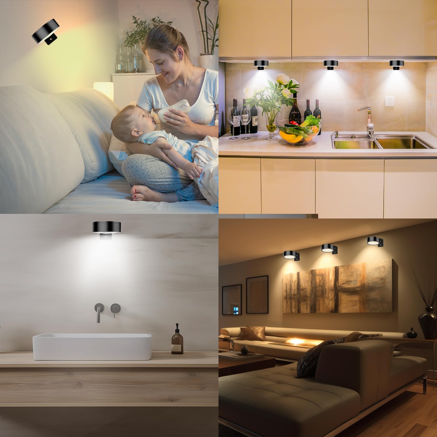 Libuam Wireless Battery Operated discomfort-reducingting Light With Remote Control 3 Lighting Modes Magnetic Led Art Display Light For Picture Frame  Dimmable And Timer  Wall Decor Display Light 3Pack White