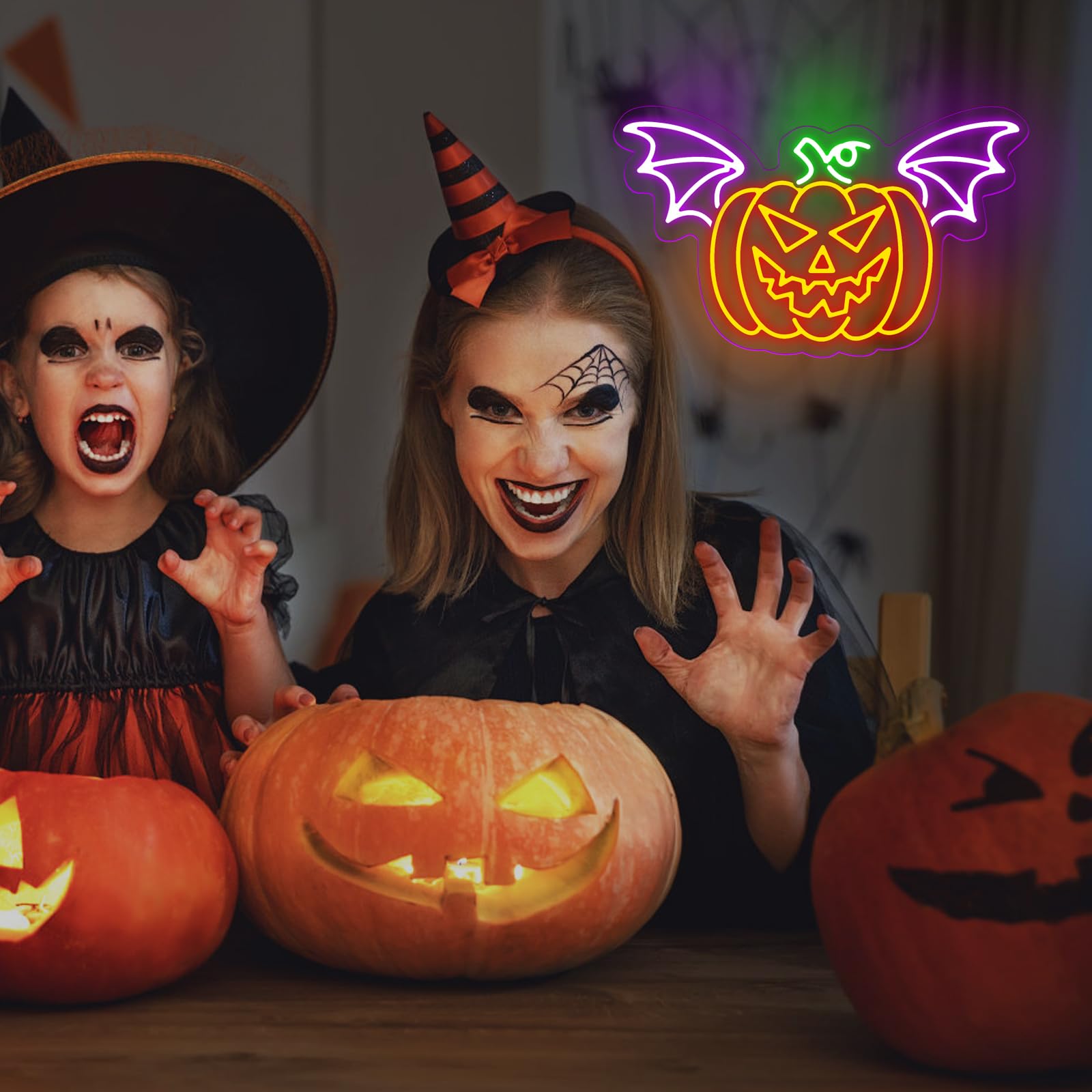 Pumpkin Neon Sign  Happy Halloween Neon Sign  Wall Decor For Bedroom & Party  Halloween Party Decor Led Lights  Kids Room Neon Light Sign For Thanksgiving Bedroom Gaming Room Man Cave Bar