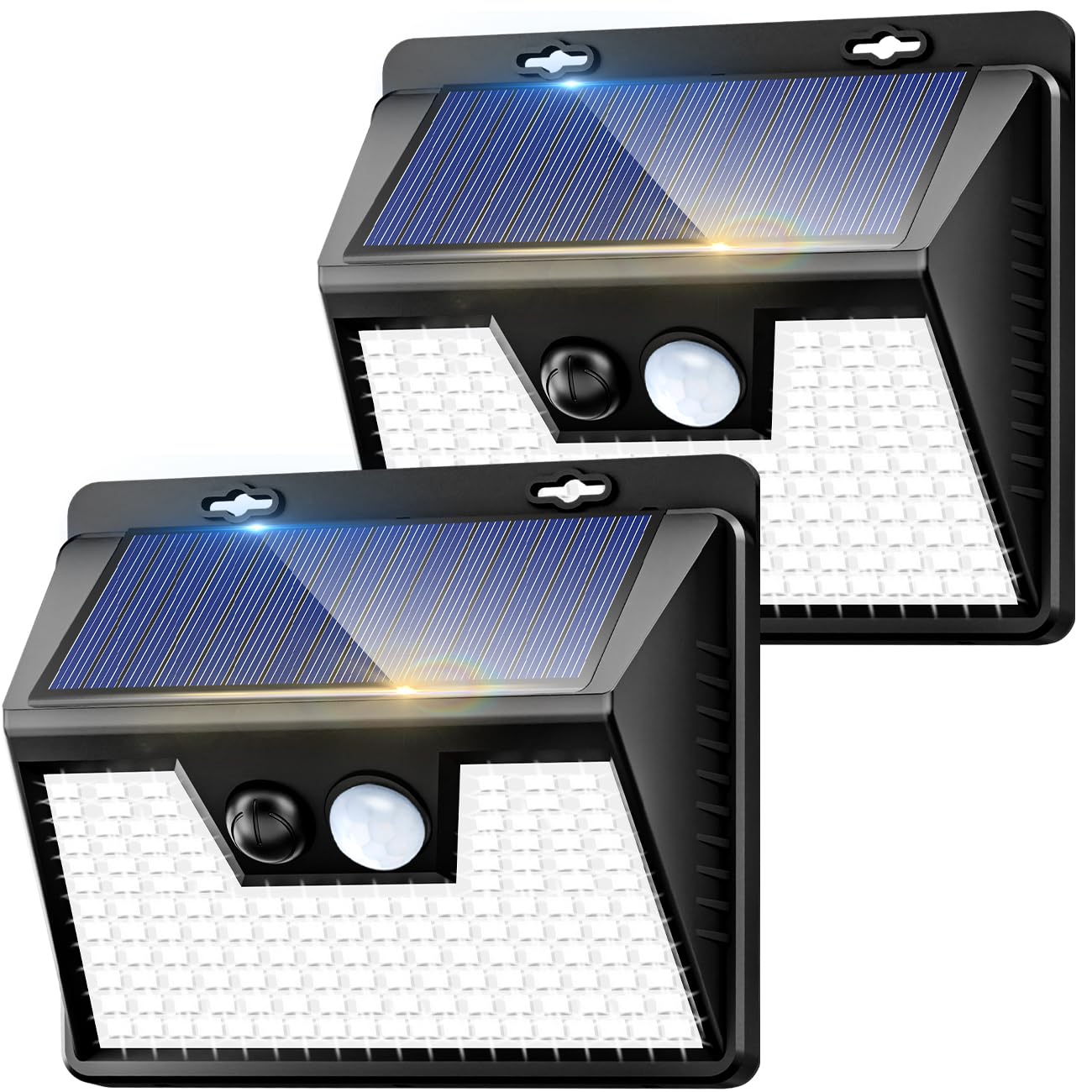 Solar Lights Outdoor 2 Pack, 140LED/3 Modes Motion Sensor Wall Lights Solar Powered, Wireless IP65 Waterproof Solar Lights Outsi