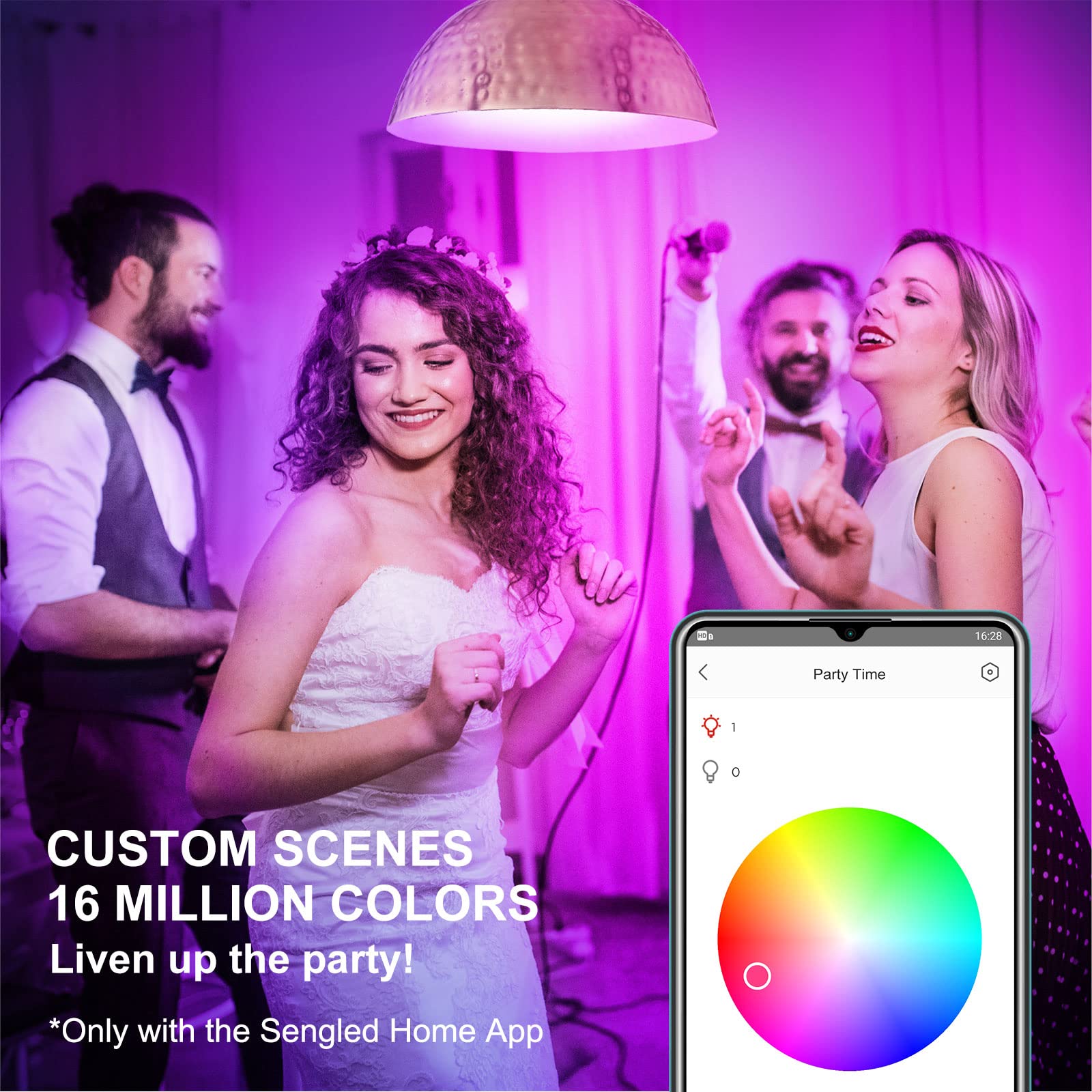 Sengled Color Changing Bulbs That Works With Alexa, Google Home, 3 Pack Starter Kit With Smart Switch, Rgb Light A19 E26 Dimmabl