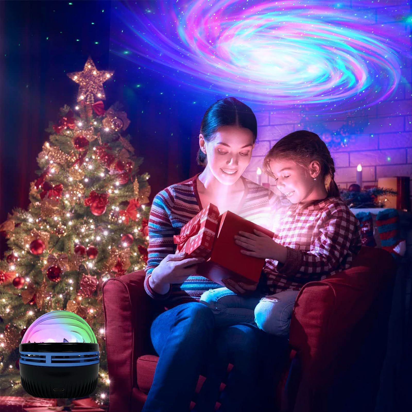 Maxrock Galaxy Projector Black Hole Projector With Remote Control For mature-themeds Bedroom Decoration  Party  Nebula Lamp Night Light For Kid Gifts