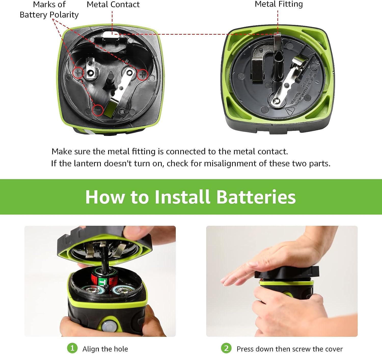 Lepro LED Camping Lantern, 1000LM Waterproof Light, 8.8x9.5x18.4cm, Green, Model 3300002, Portable for Camping & Emergency